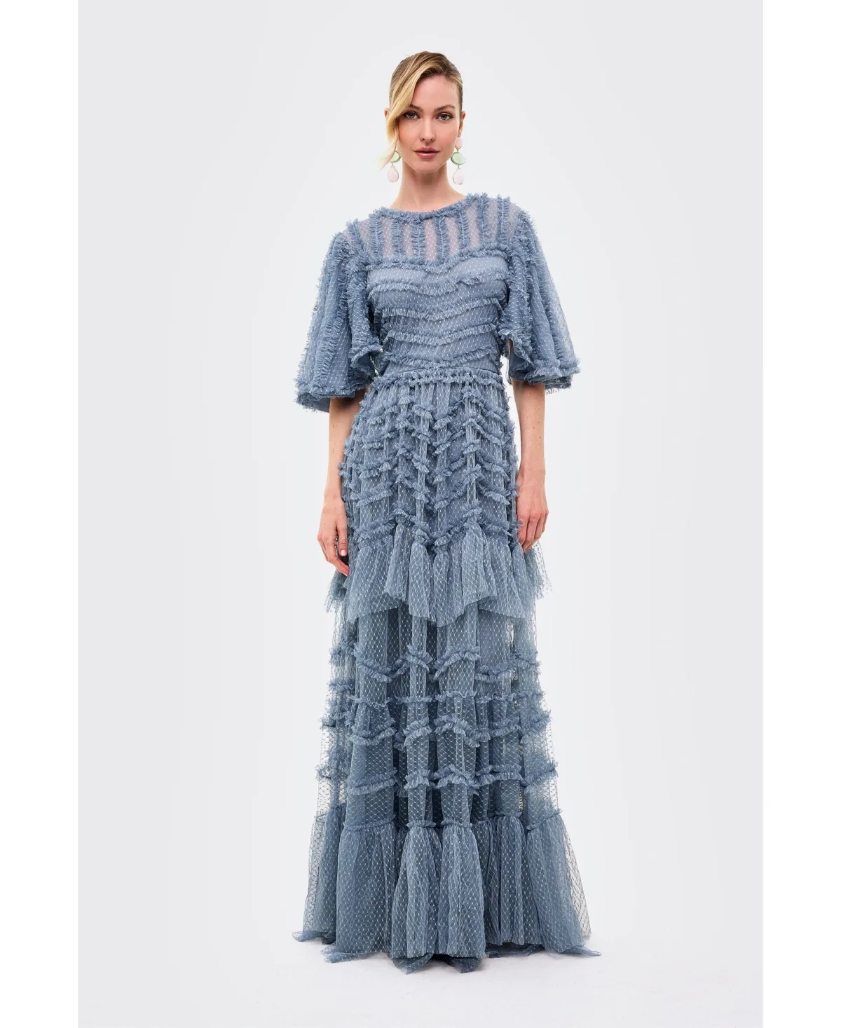 Flutter Ruffle Maxi Dress by Beauut