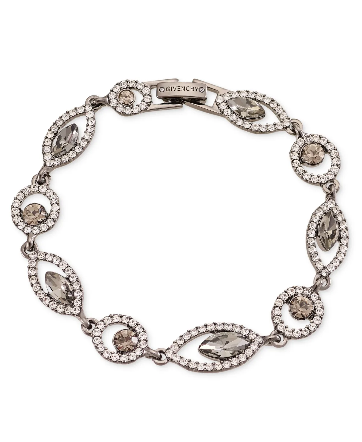 Jet Crystal Link & Chain Adjustable Bracelet