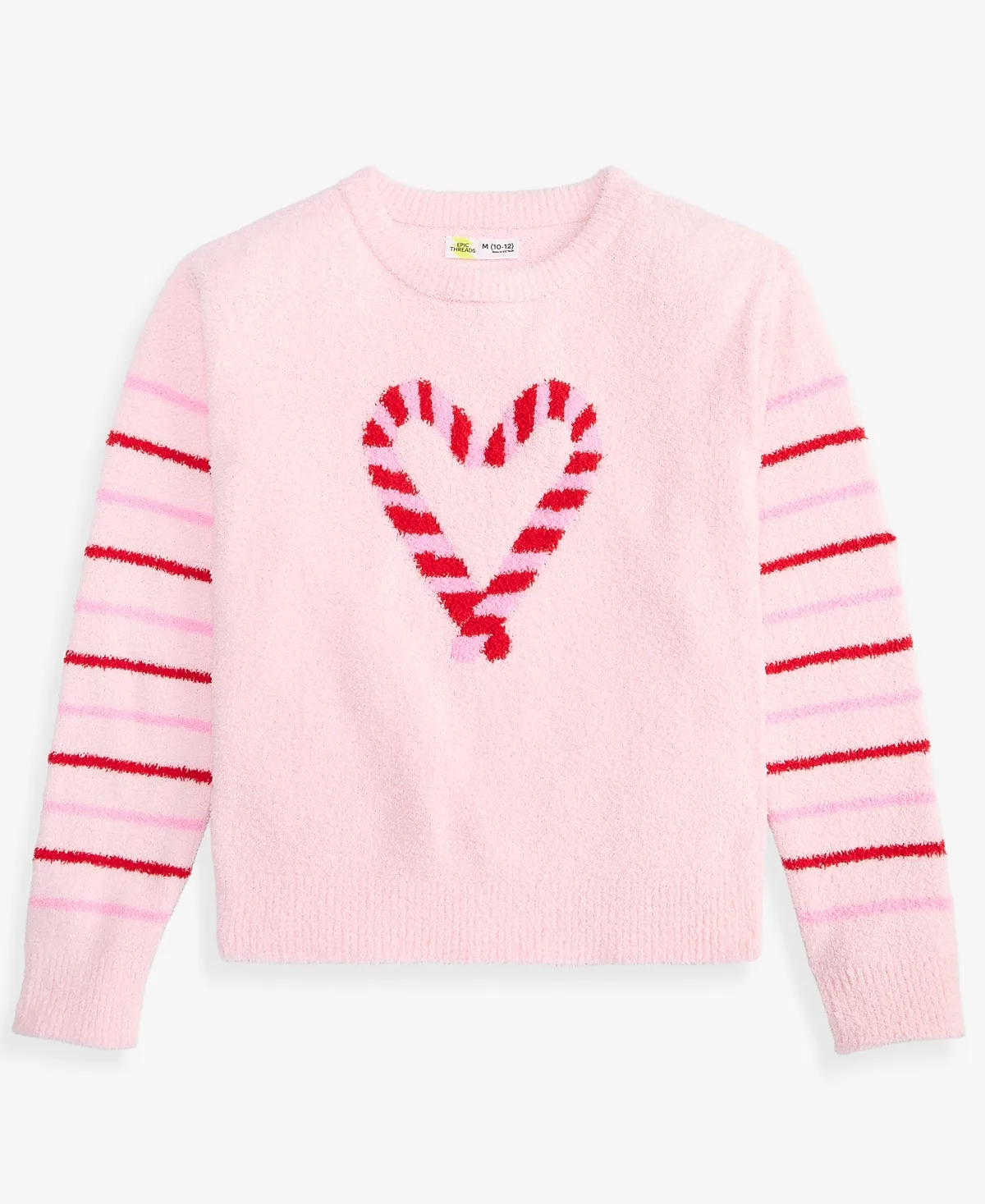 Candy Heart Crewneck Long-Sleeve Sweater by Epic Threads