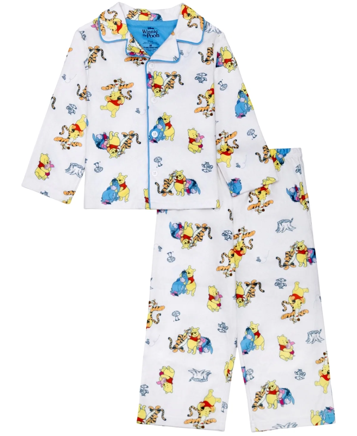 Winnie the Pooh Fun Friends Coat Style Pajama, 2-Piece Set by Ame