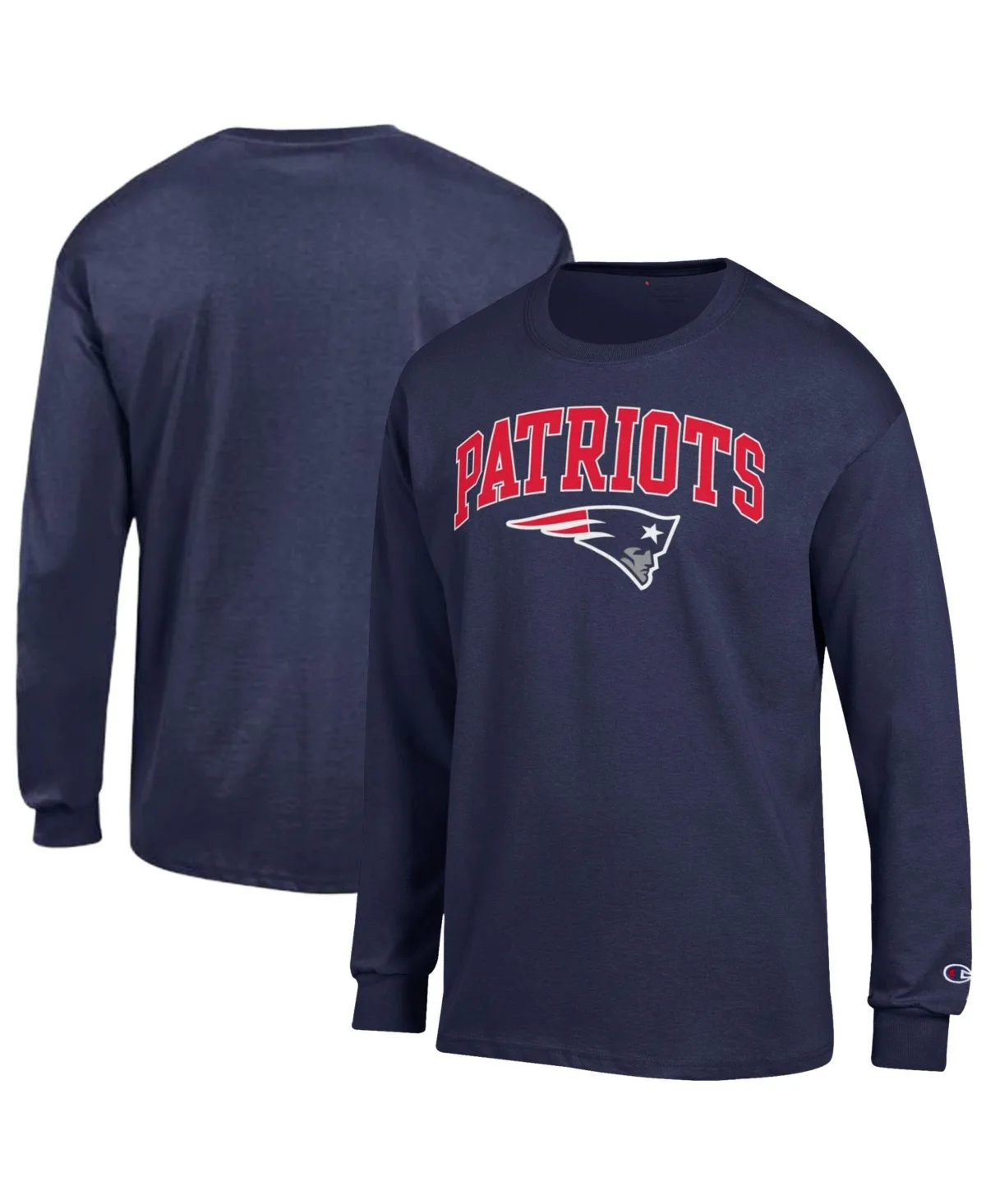 New England Patriots Arch Over Logo Long Sleeves T-Shirt by Champion