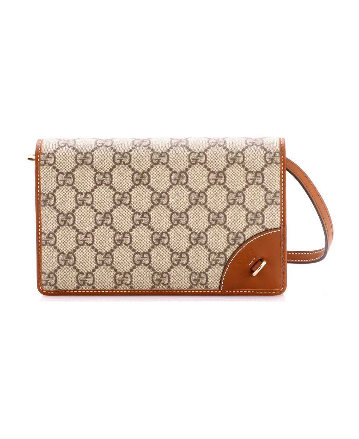 Pre-Owned Gucci Emblem Wallet on Strap Gg Coated Canvas by Gucci
