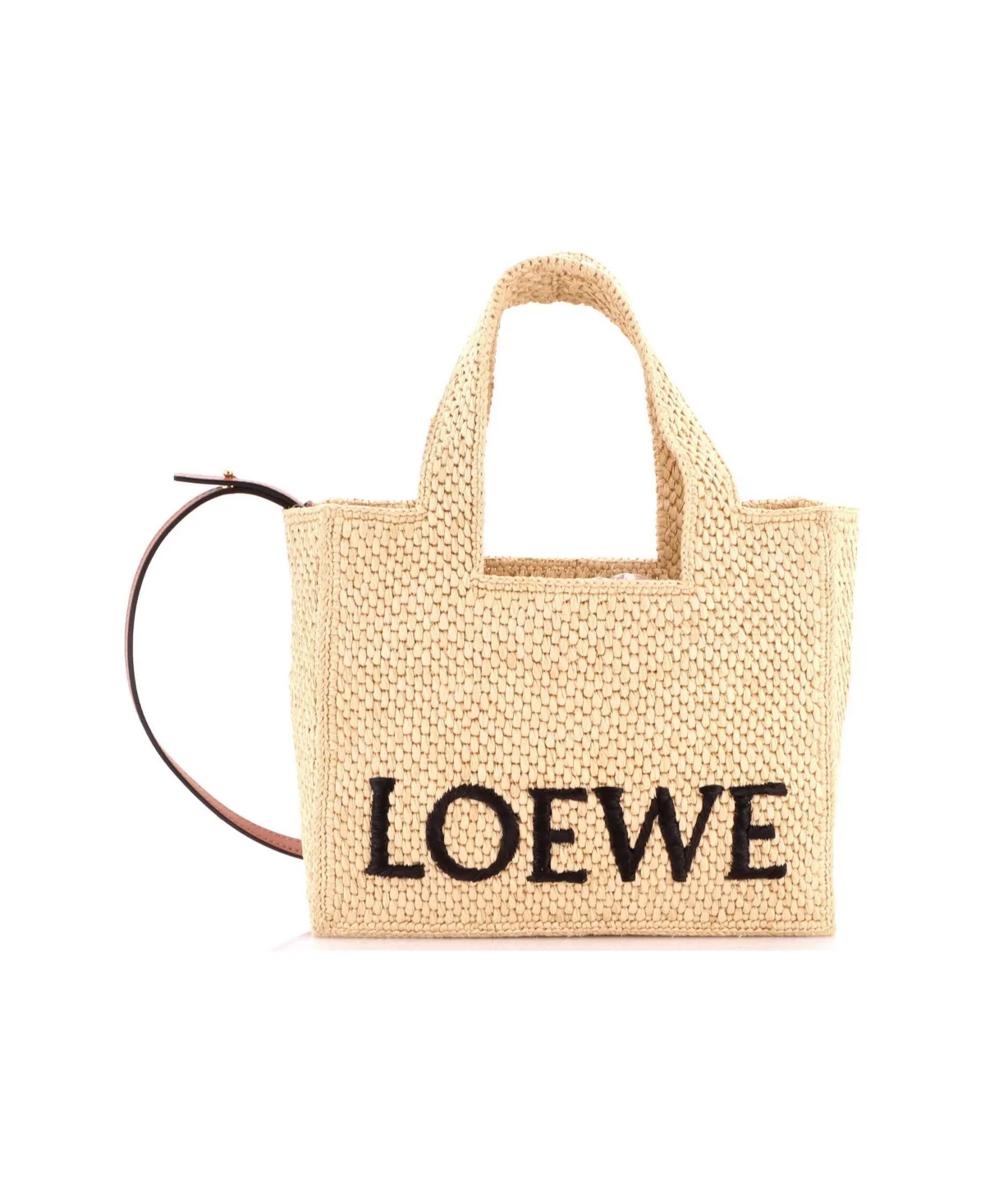 Pre-Owned Loewe Small Paulas Ibiza Logo Convertible Tote Raffia by LOEWE