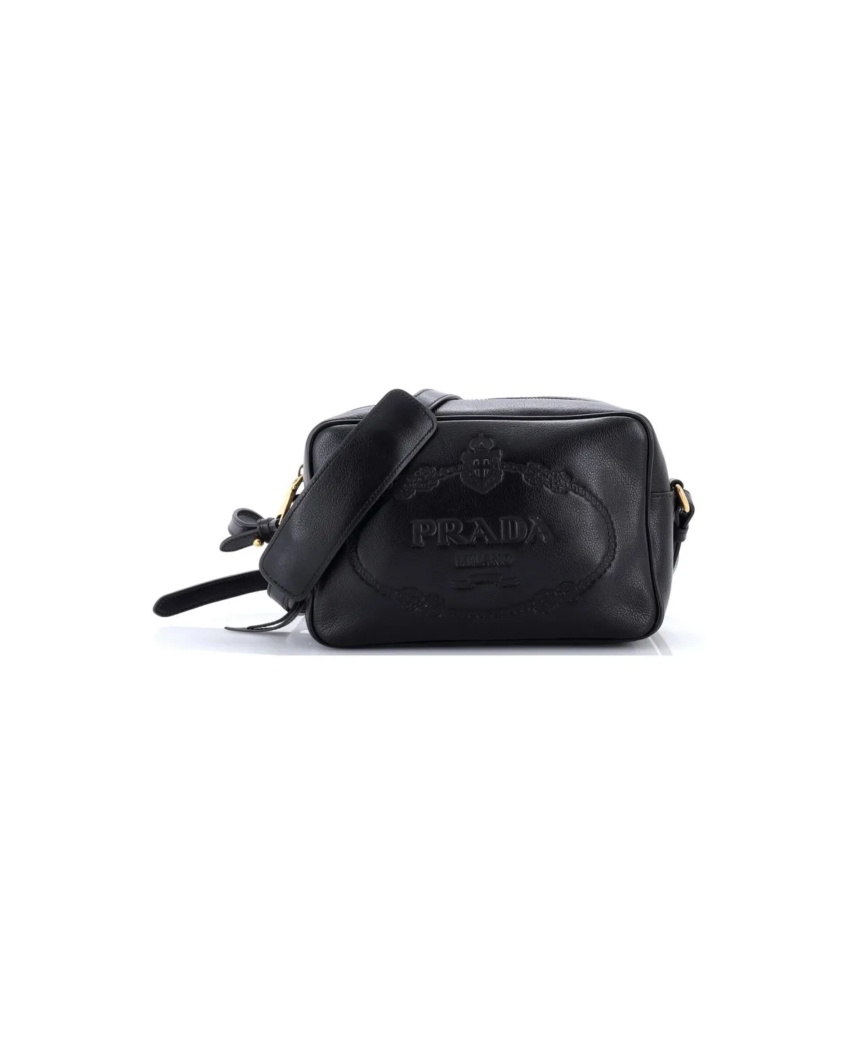 Pre-Owned Prada Small Logo Camera Bag Embossed Leather by Prada