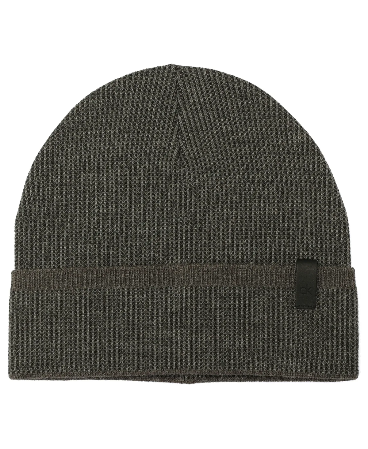 Birdseye Knit Fold-Over Cuff Beanie by Calvin Klein