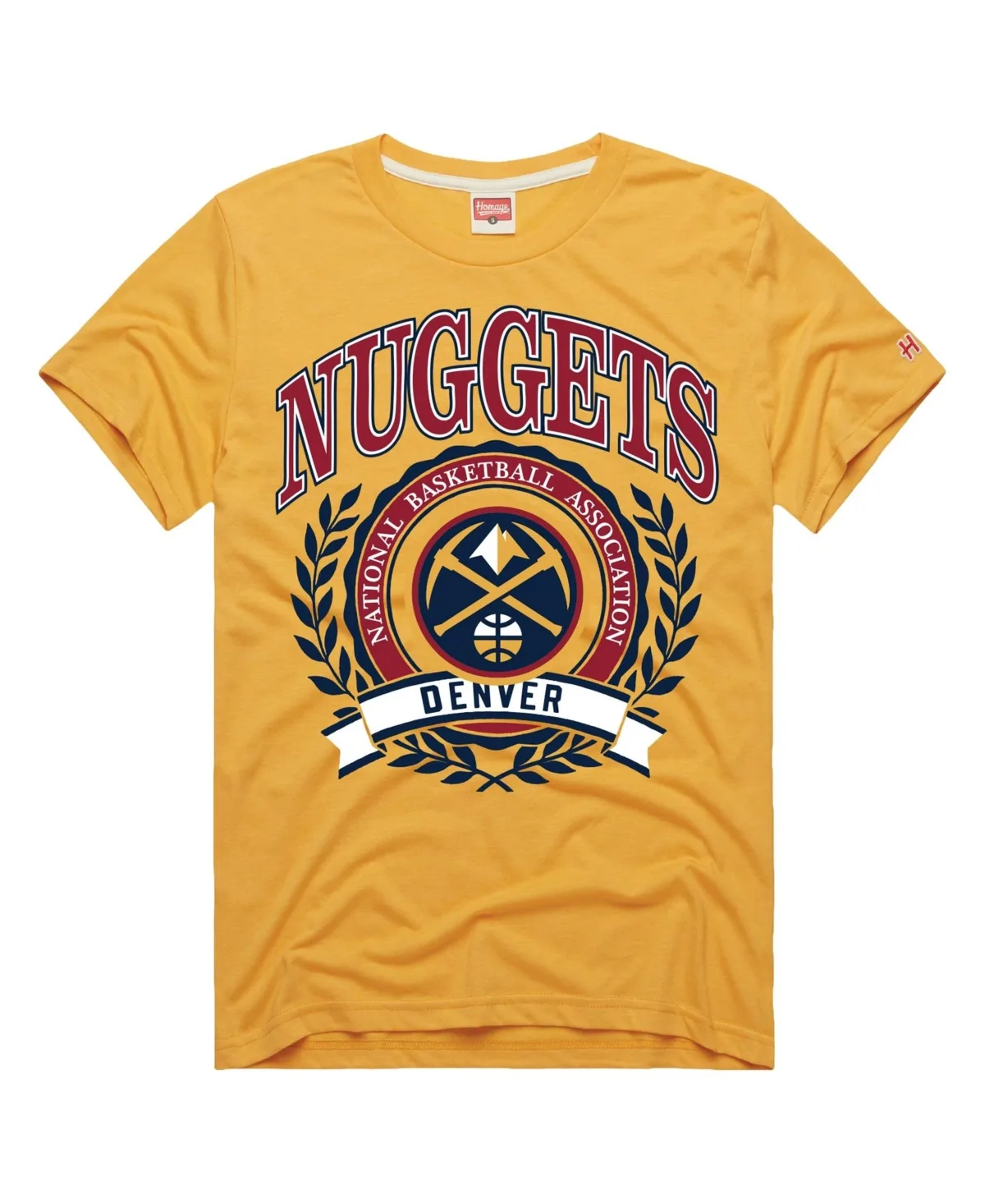 Denver Nuggets Crest Graphic Crewneck T-Shirt by Homage