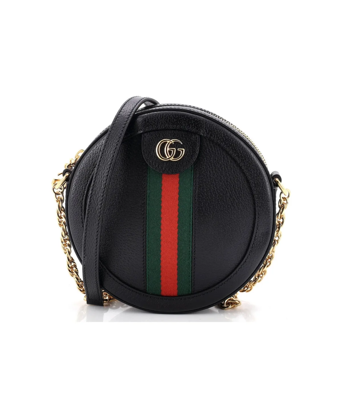 Pre-Owned Mini Ophidia Round Shoulder Bag Leather by Gucci