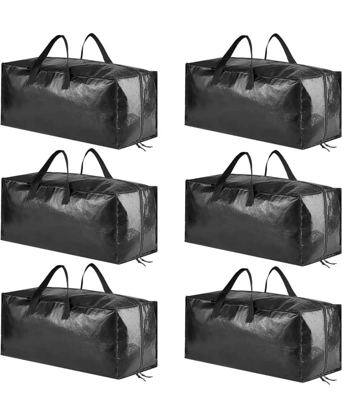 6 Pack Heavy-Duty Moving Storage Bags, Extra Large 86L Folding Totes with Backpack Straps, Zippers and Handles by Spaceaid