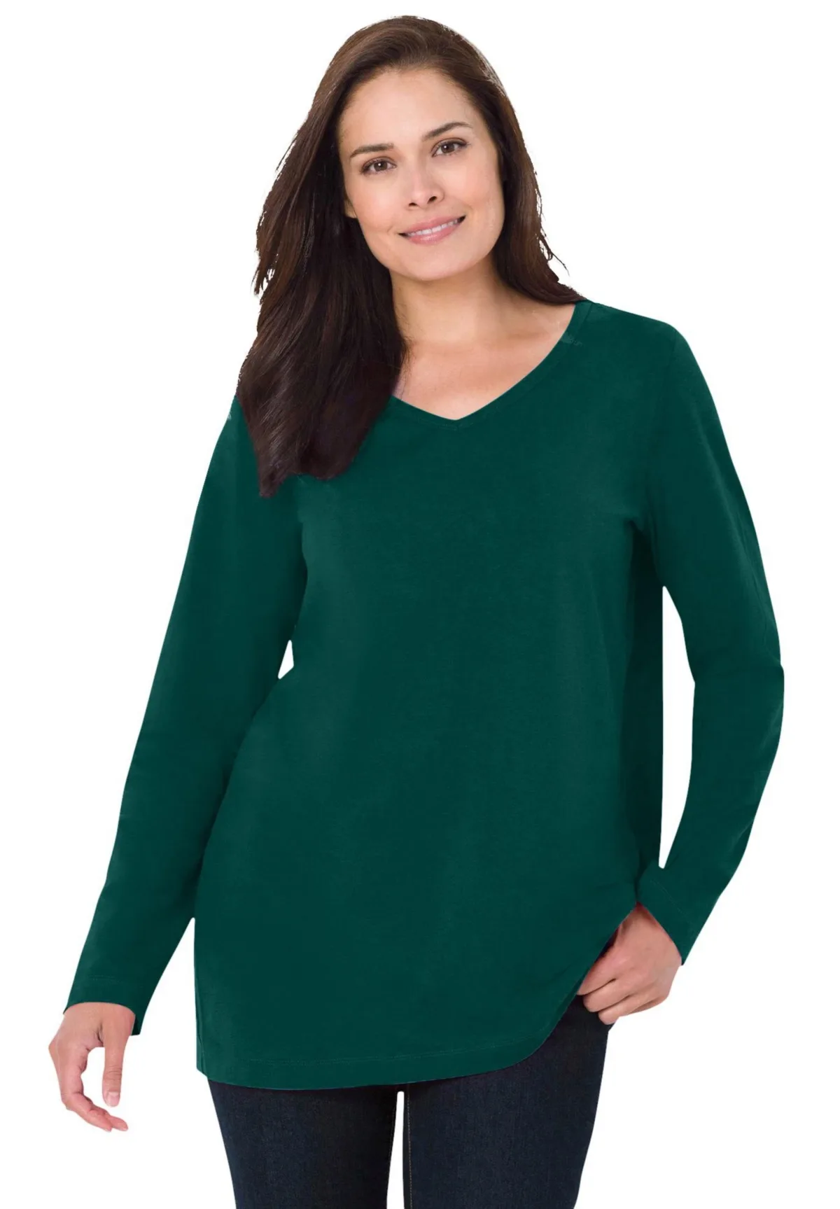Perfect Long-Sleeve V-Neck Tee