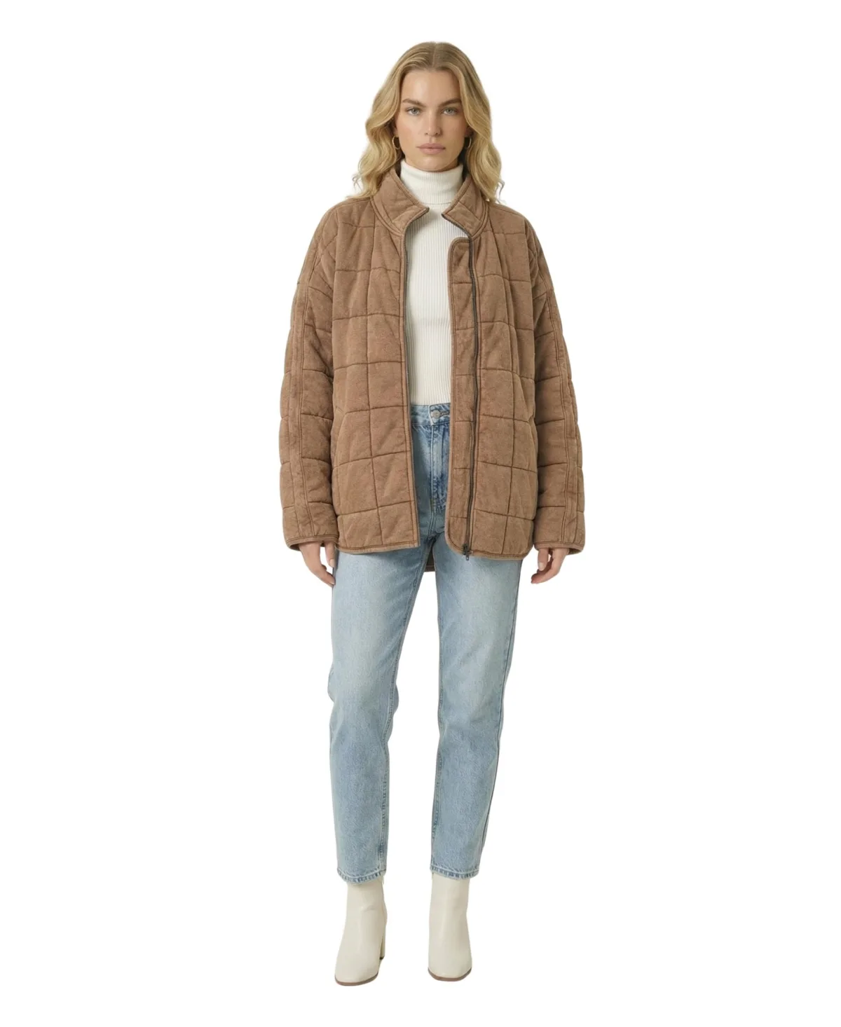 Quilted-Fleece Jacket by Modenaire
