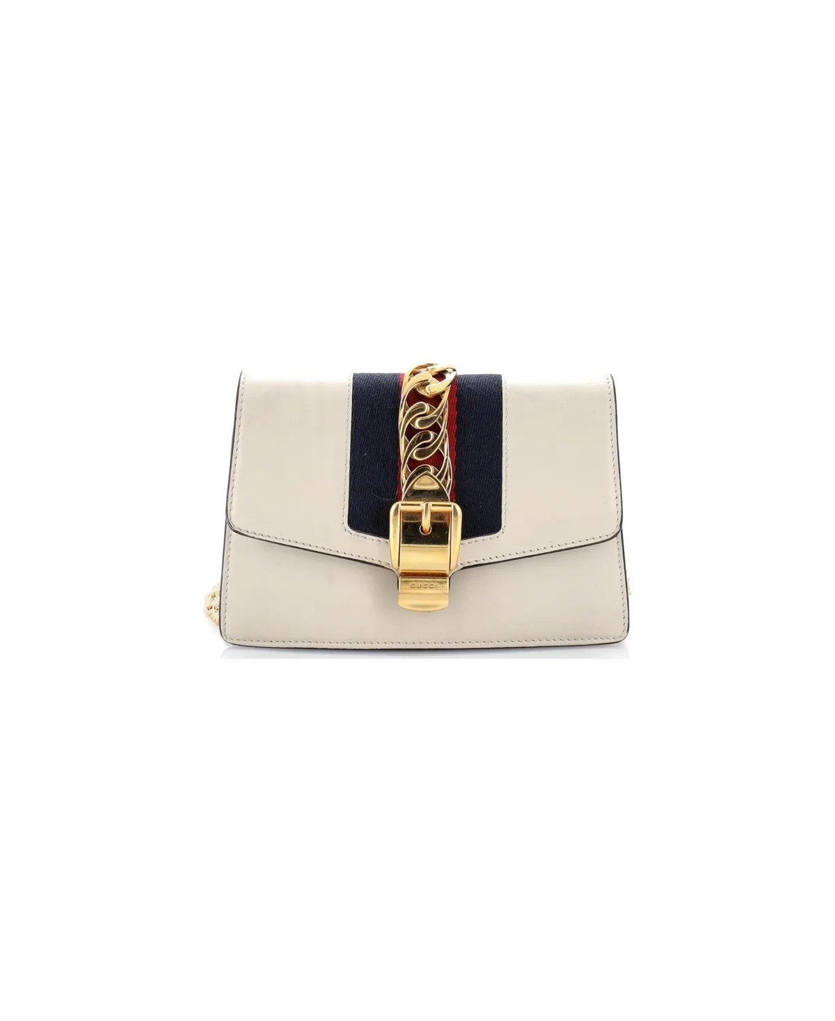 Pre-Owned Gucci Super Mini Sylvie Chain Shoulder Bag Leather by Gucci