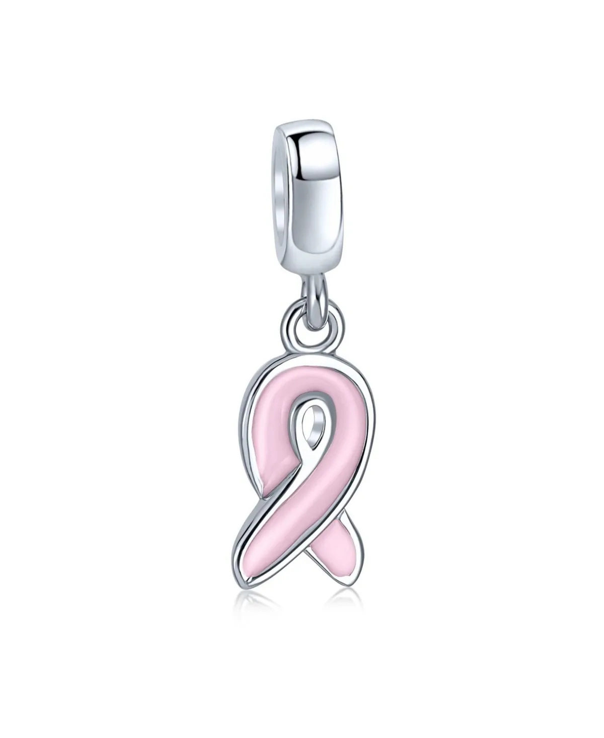 Sterling Silver Breast Cancer Ribbon Dangle Charm by Bling Jewelry