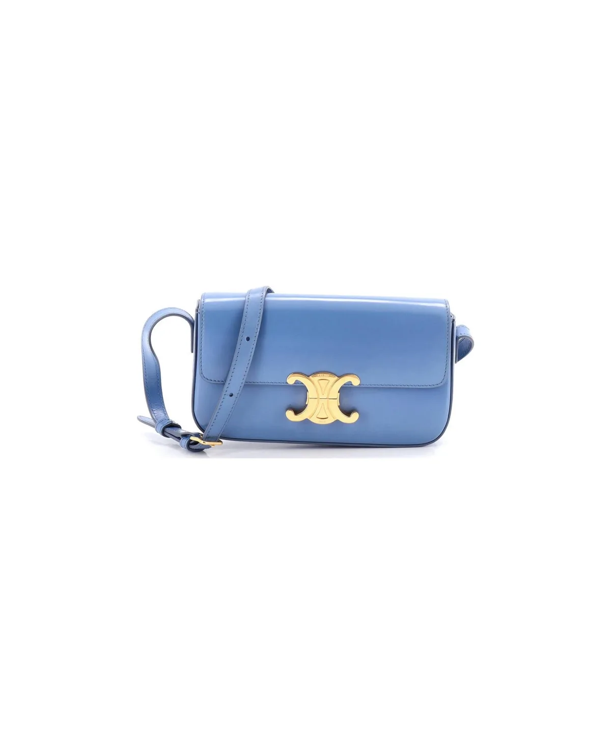 Pre-Owned Celine Triomphe East-West Shoulder Bag Smooth Calfskin by Celine