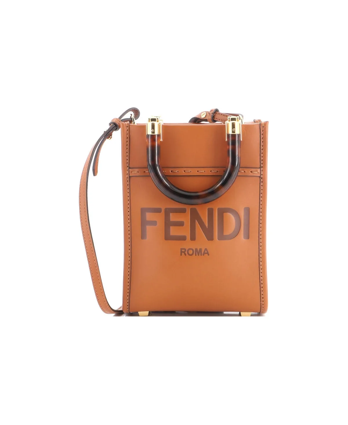 Pre-Owned Fendi Mini Sunshine Shopper Tote Leather by FENDI