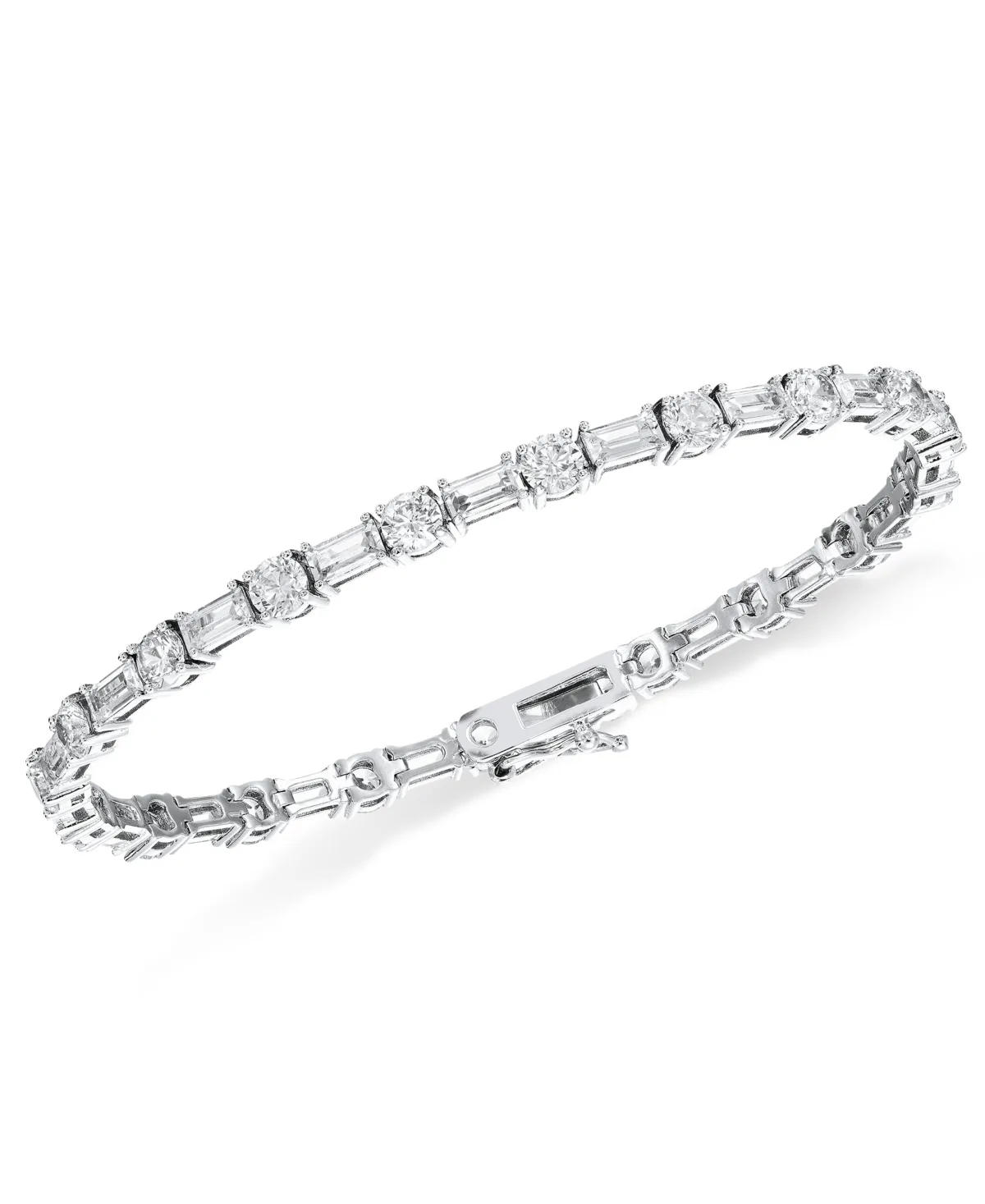 Lauren Ralph Lauren Cubic Zirconia Silver-Tone Tennis Flex Bracelet