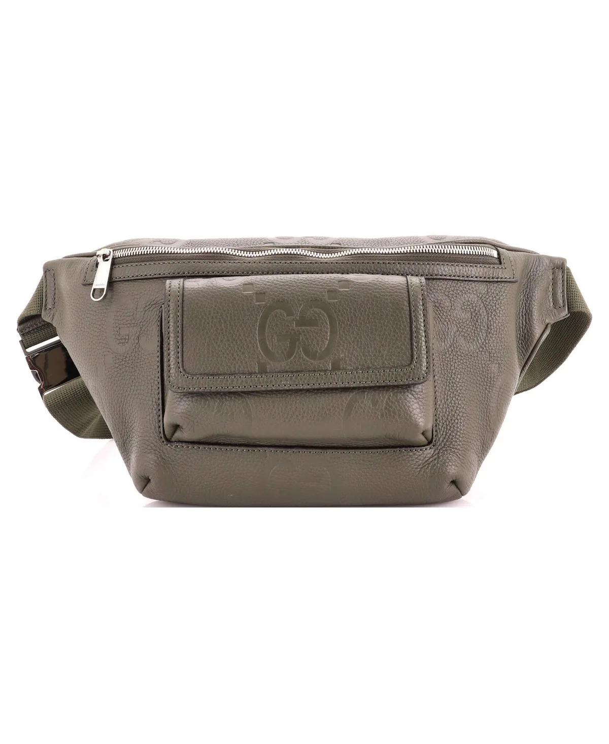 Pre-Owned Gucci Front Pocket Belt Bag Jumbo Gg Embossed Leather by Gucci
