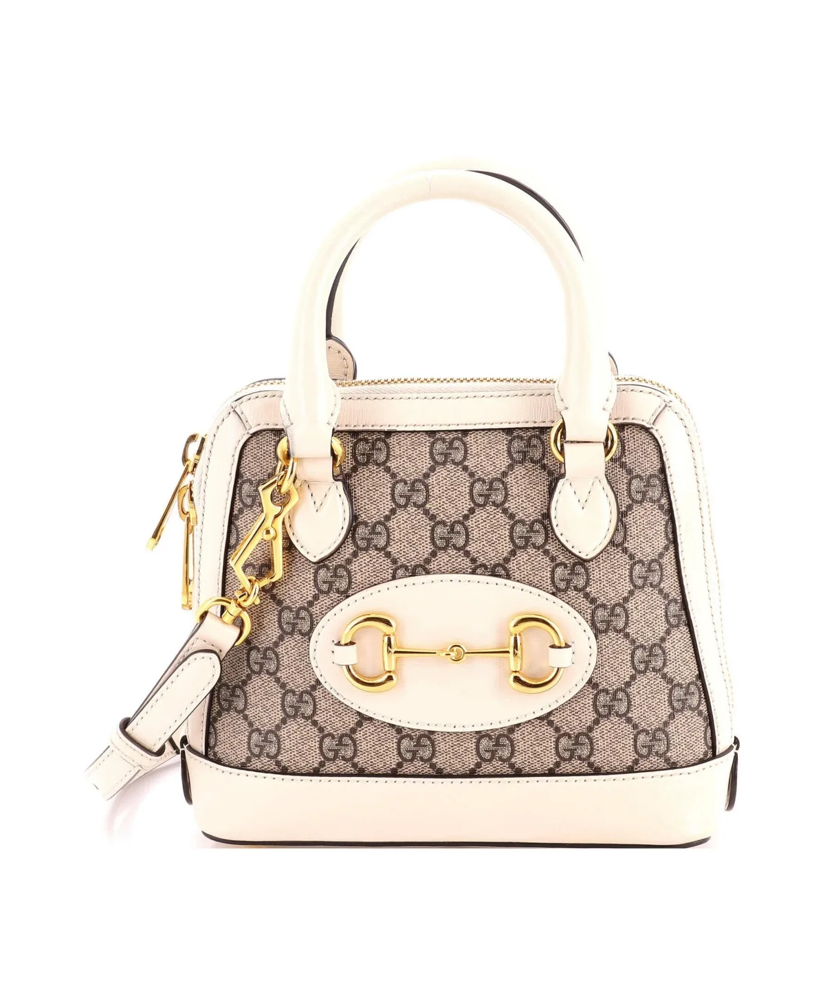 Pre-Owned Gucci Mini Horsebit 1955 Top Handle Bag GG Coated Canvas with Leather by Gucci