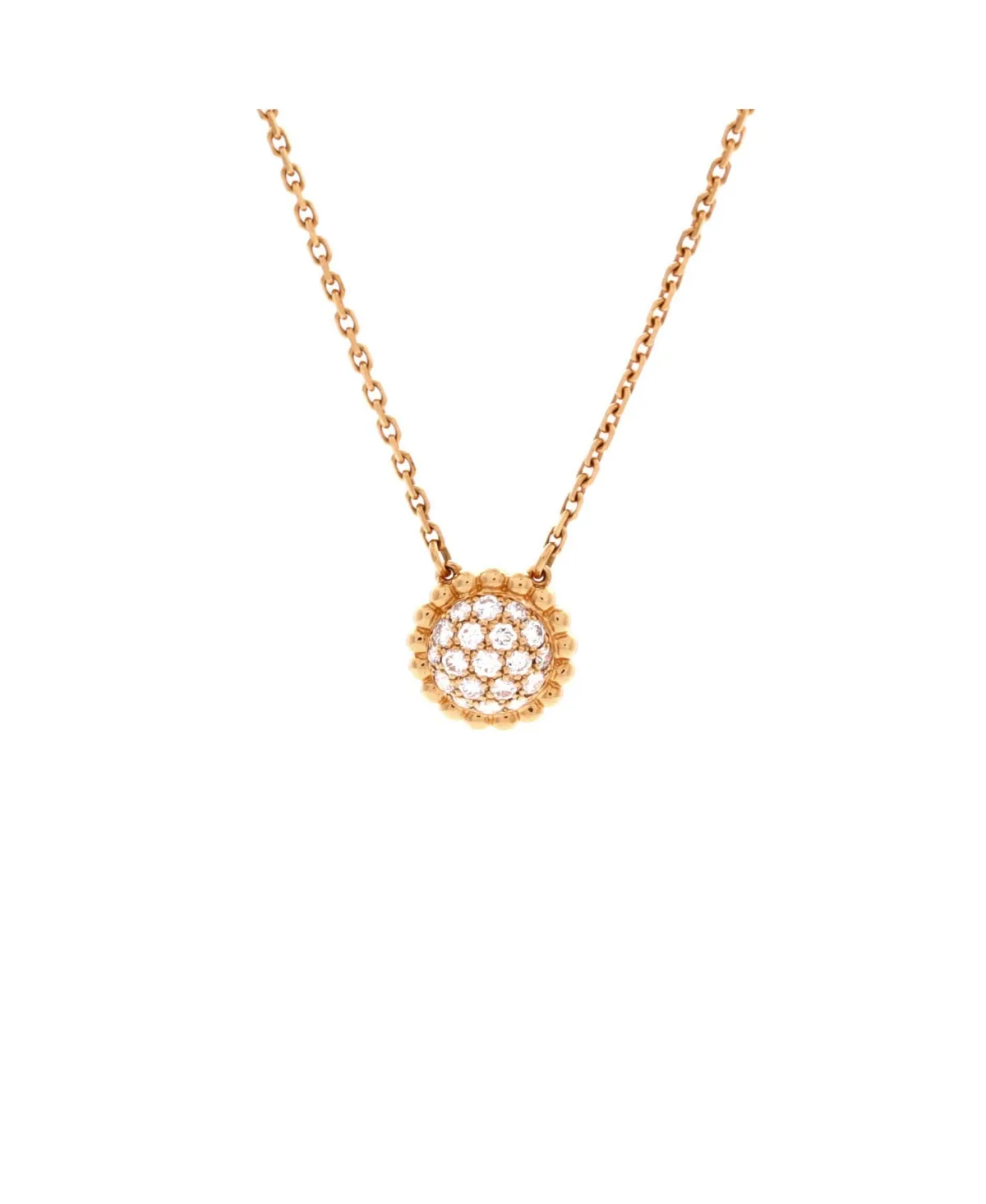 Pre-Owned Van Cleef and Arpels Perlee Round Pendant Necklace by Pre Owned Van Cleef & Arpels