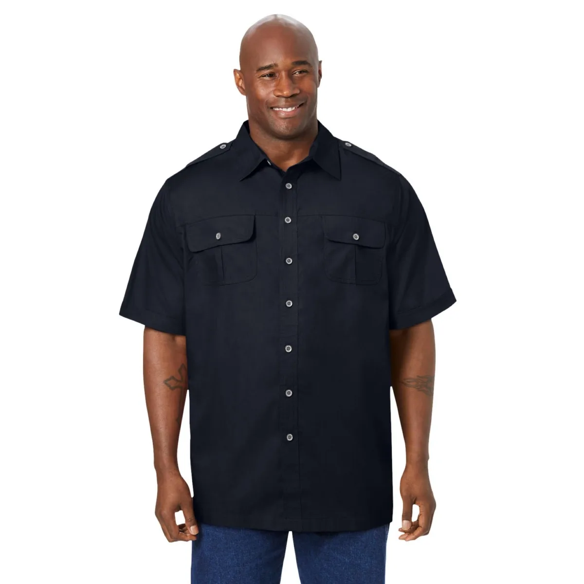 Boulder Creek by KingSize Short-Sleeve Pilot Shirt by Boulder Creek