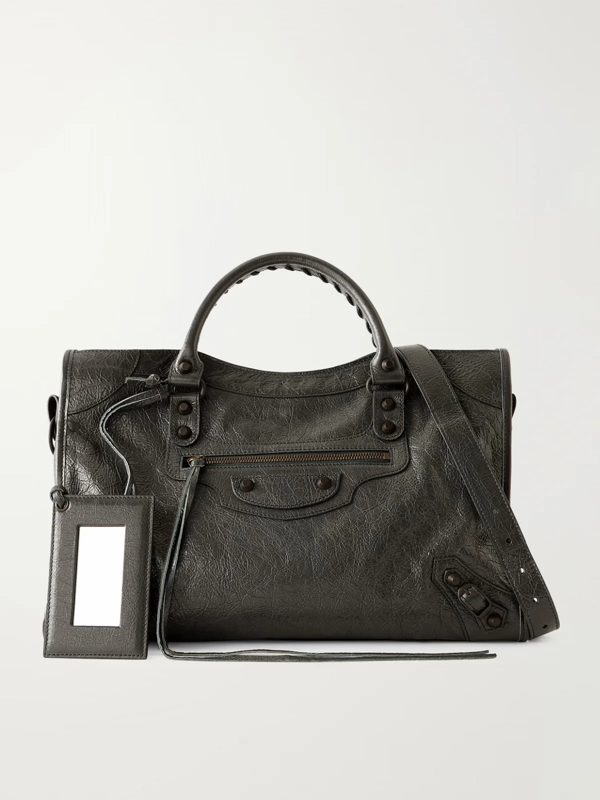 Le City Medium Embellished Crinkled-Leather Shoulder Bag