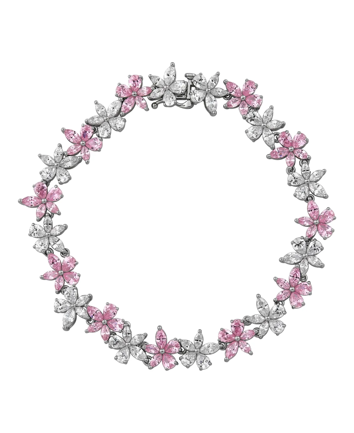 White and Pink Cubic Zirconia Bracelet (21.04 ct. t.w.) in Sterling Silver by Arabella