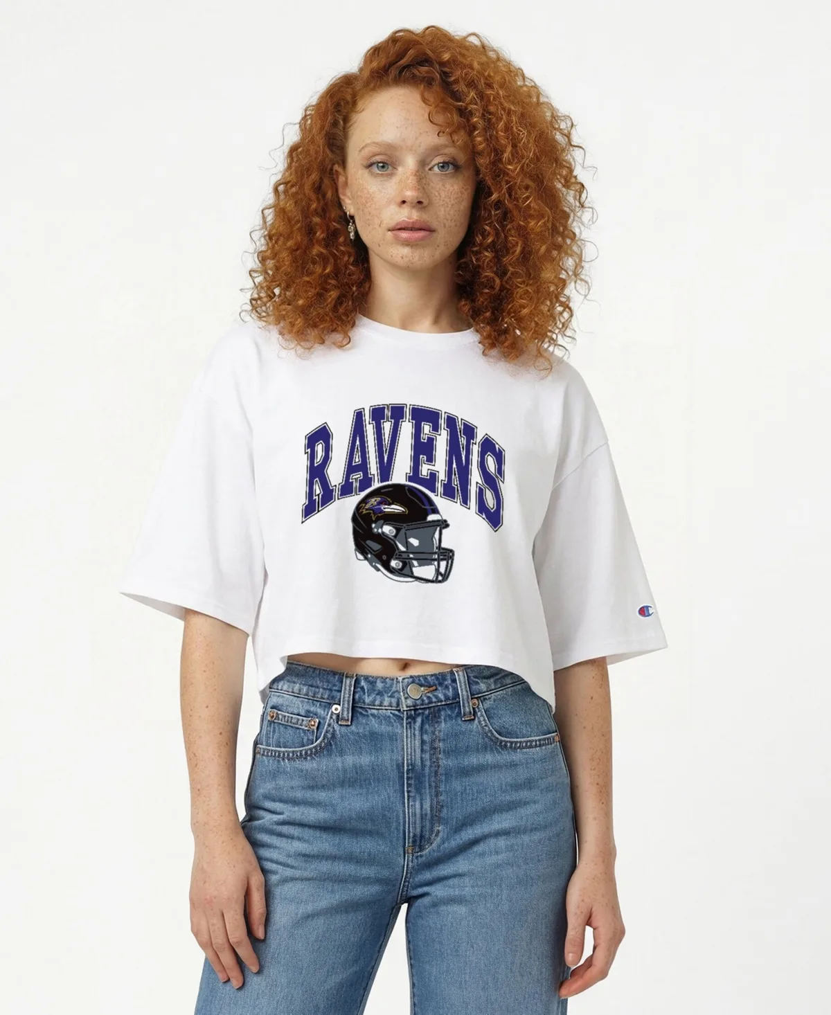 Baltimore Ravens Boyfriend Cropped T-Shirt
