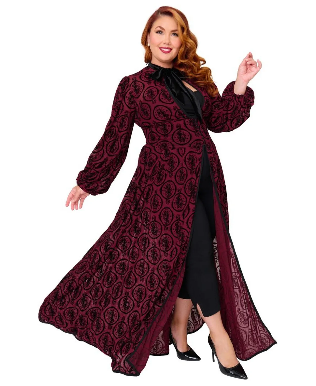 Three Quarter Sleeved Starlet Duster by Unique Vintage