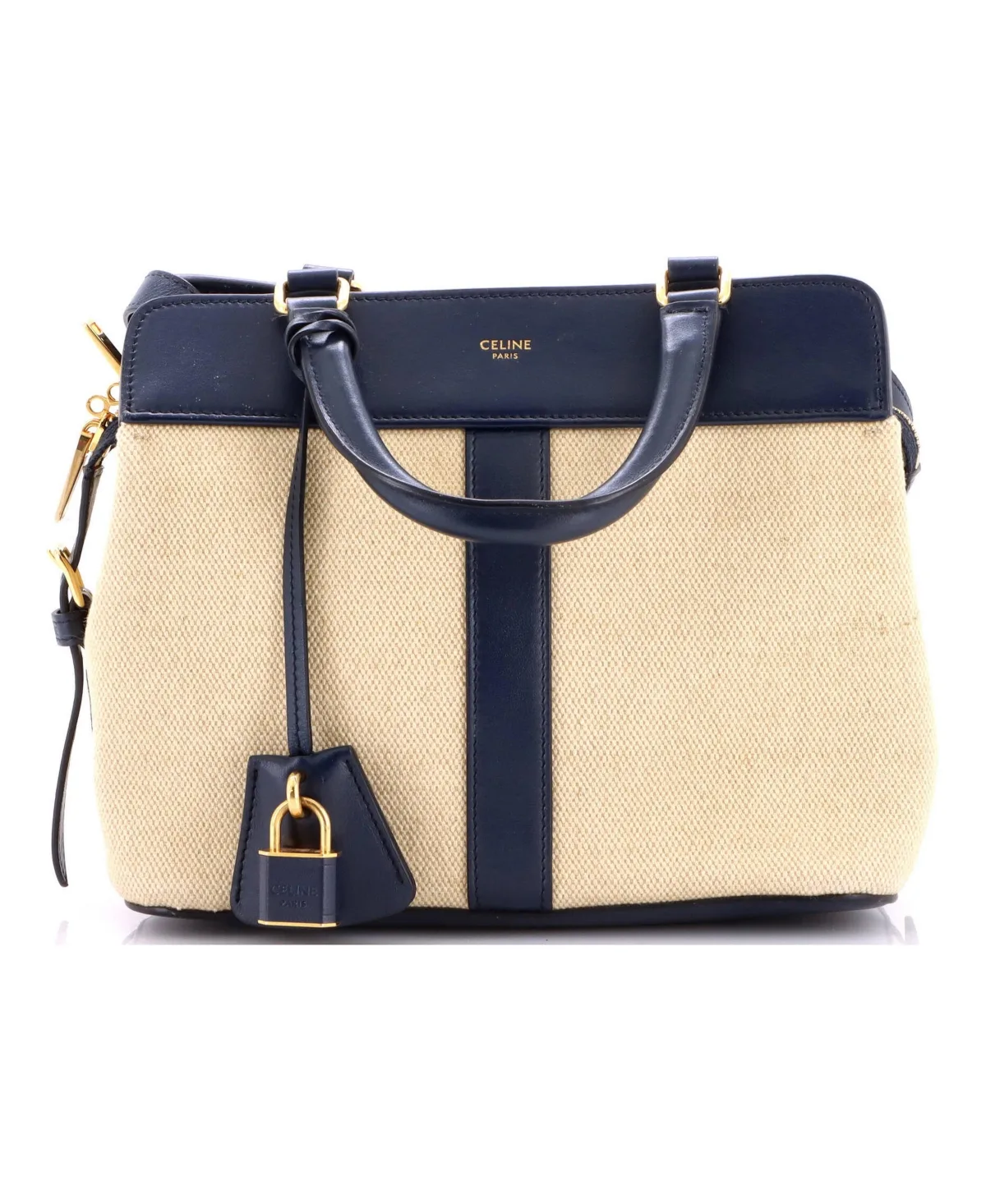 Pre-Owned Celine Small Cabas De France Tote Canvas with Leather by Celine