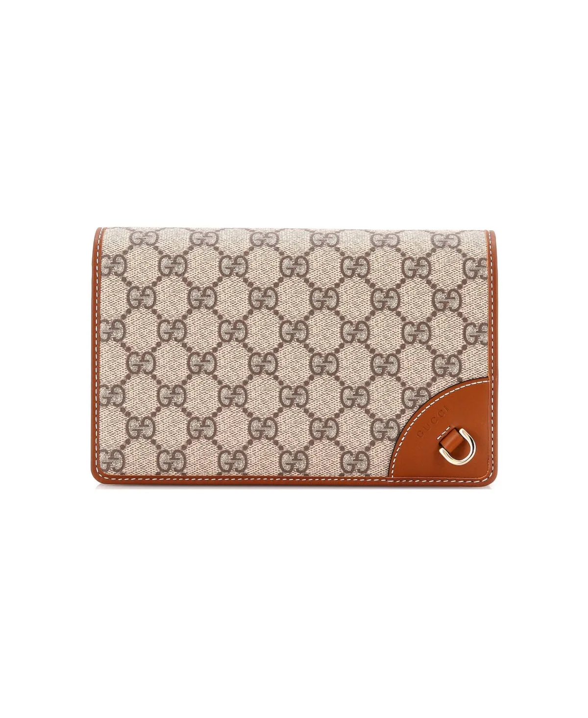 Pre-Owned Gucci Emblem Wallet on Strap Gg Coated Canvas by Gucci
