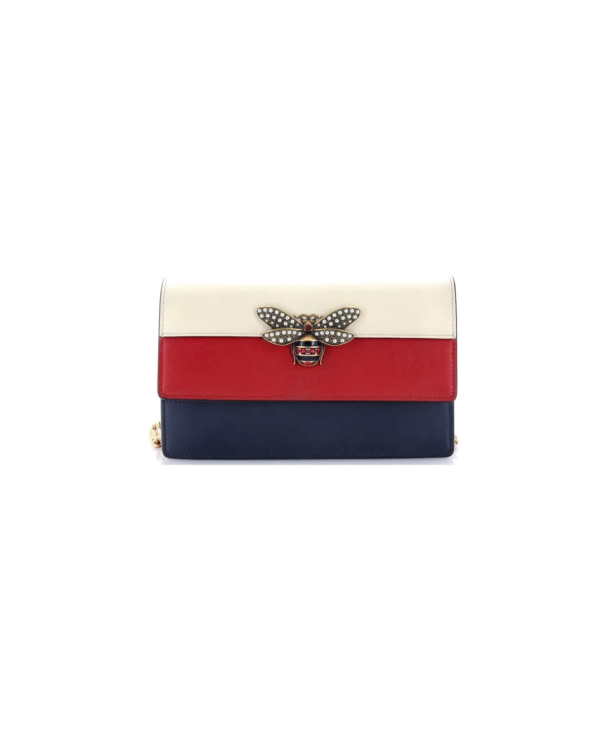 Pre-Owned Gucci Mini Queen Margaret Chain Wallet Leather by Gucci