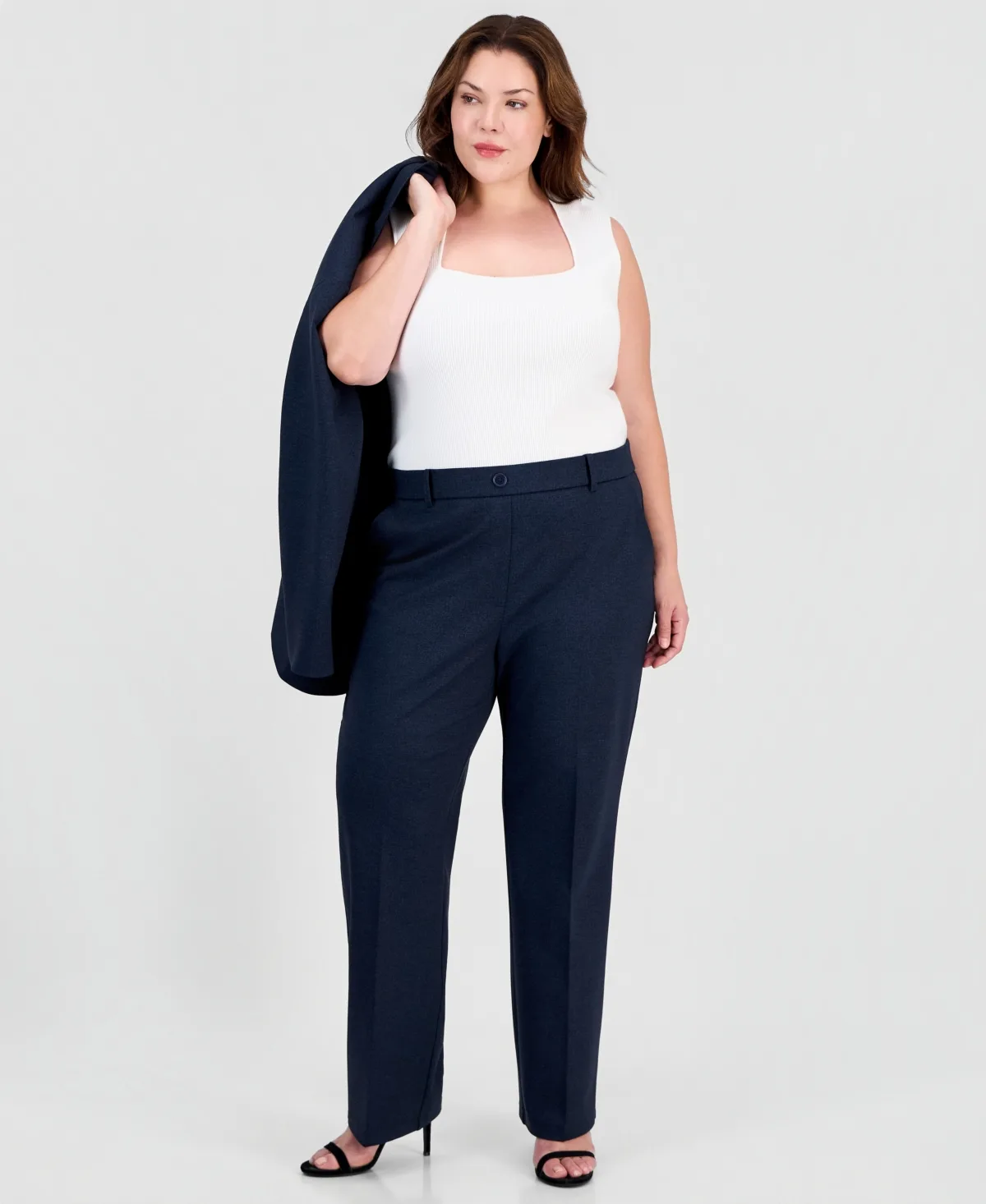 Pull-On Mid-Rise Compression Pants by Kasper