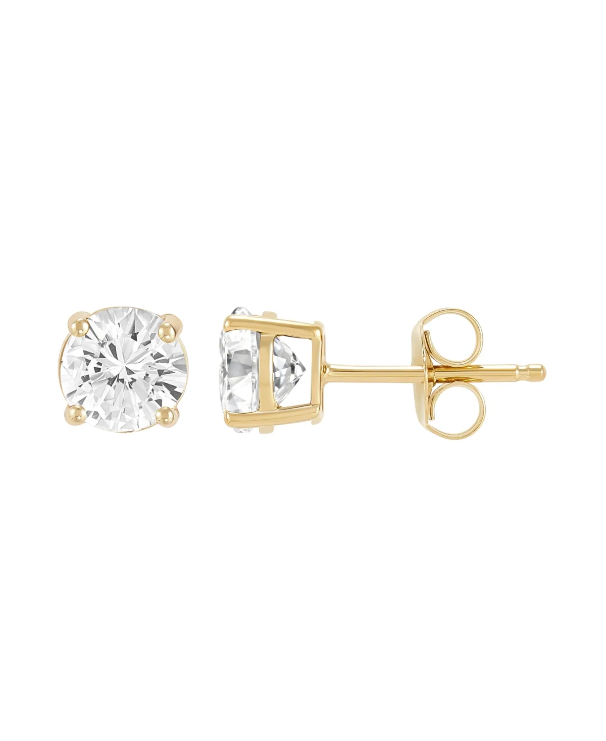 Garnet Stud Earrings (1-1/4 ct. t.w.) in 10K Yellow Gold - Lab-Grown White Sapphire by Macy's