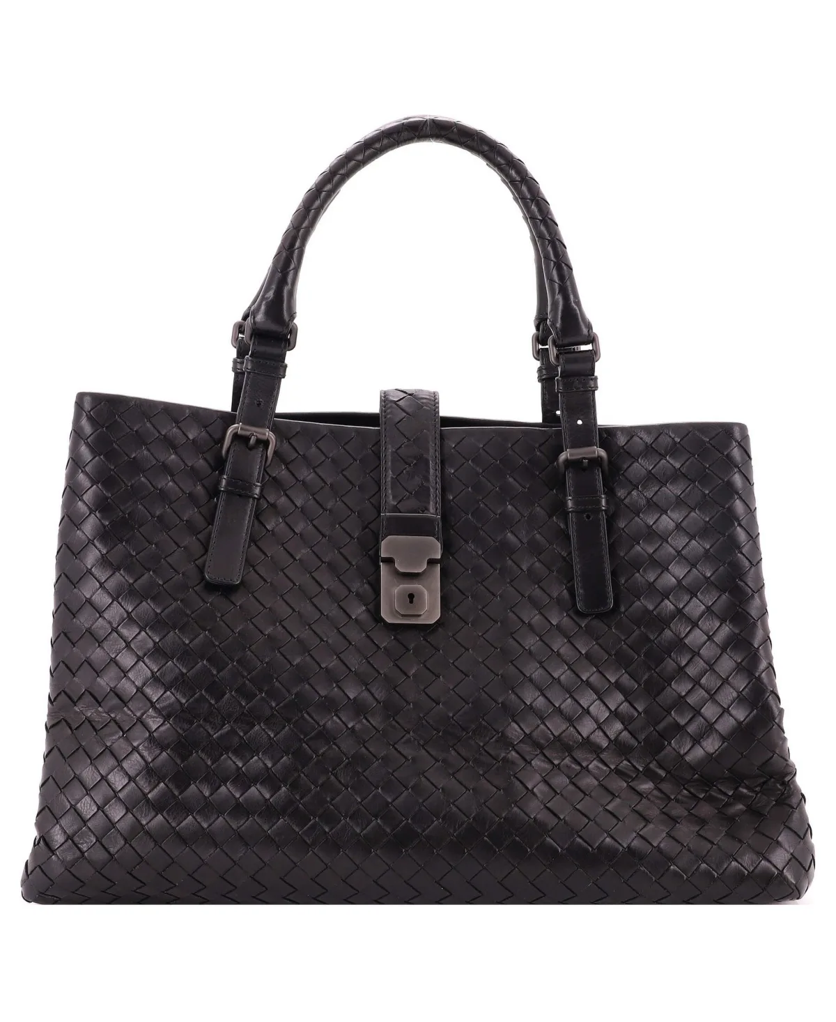 Pre-Owned Medium Roma Bag Intrecciato Nappa by Bottega Veneta