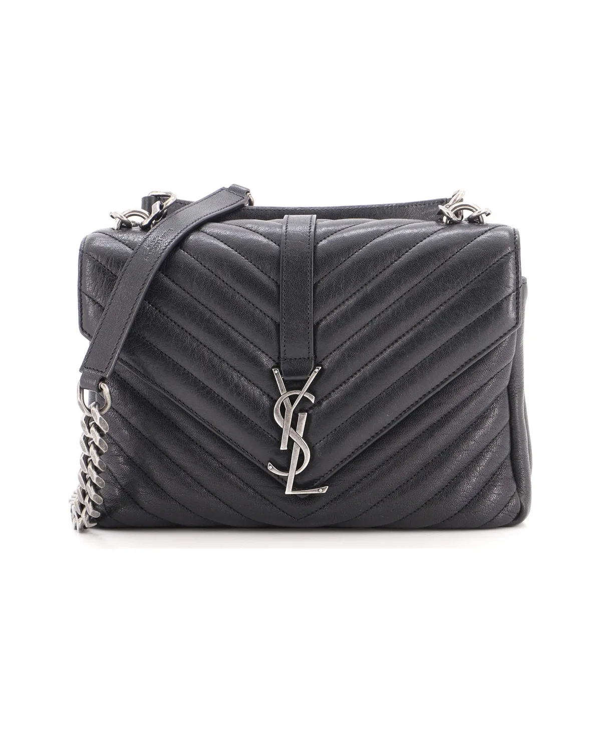 Pre-Owned Medium Classic Monogram College Bag Matelasse Chevron Leather by Saint Laurent