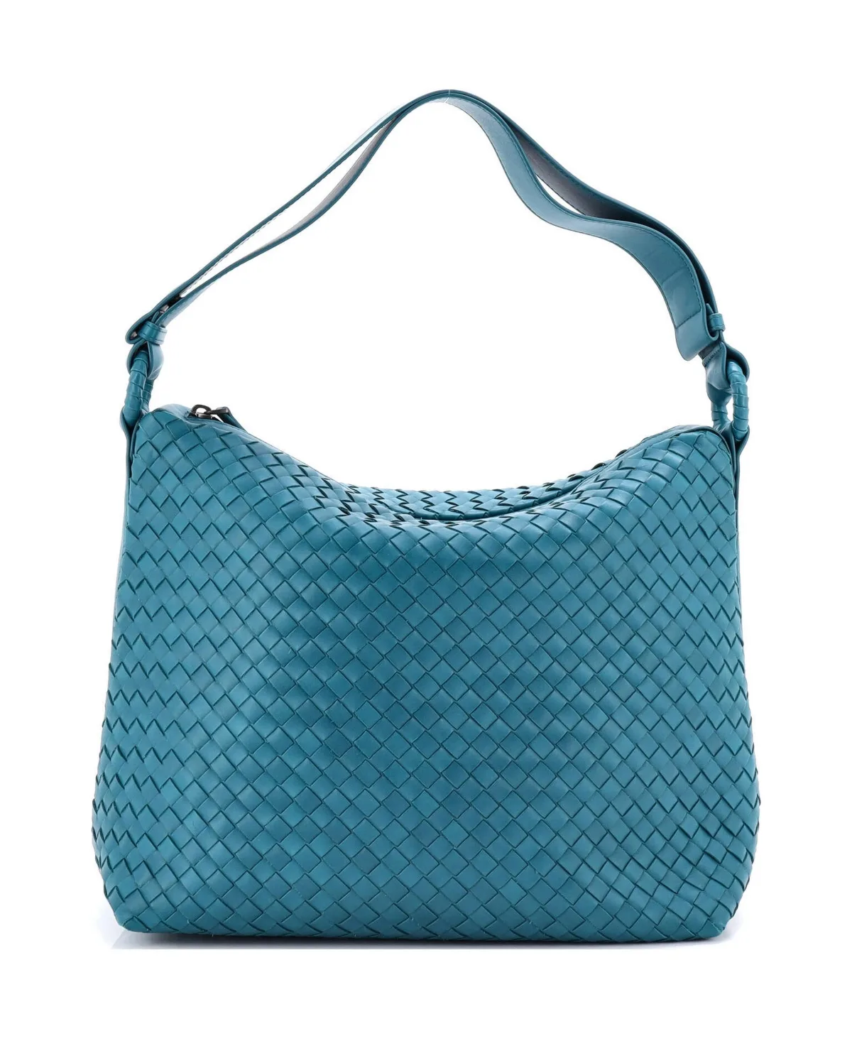 Pre-Owned Large Zip Shoulder Bag Intrecciato Nappa