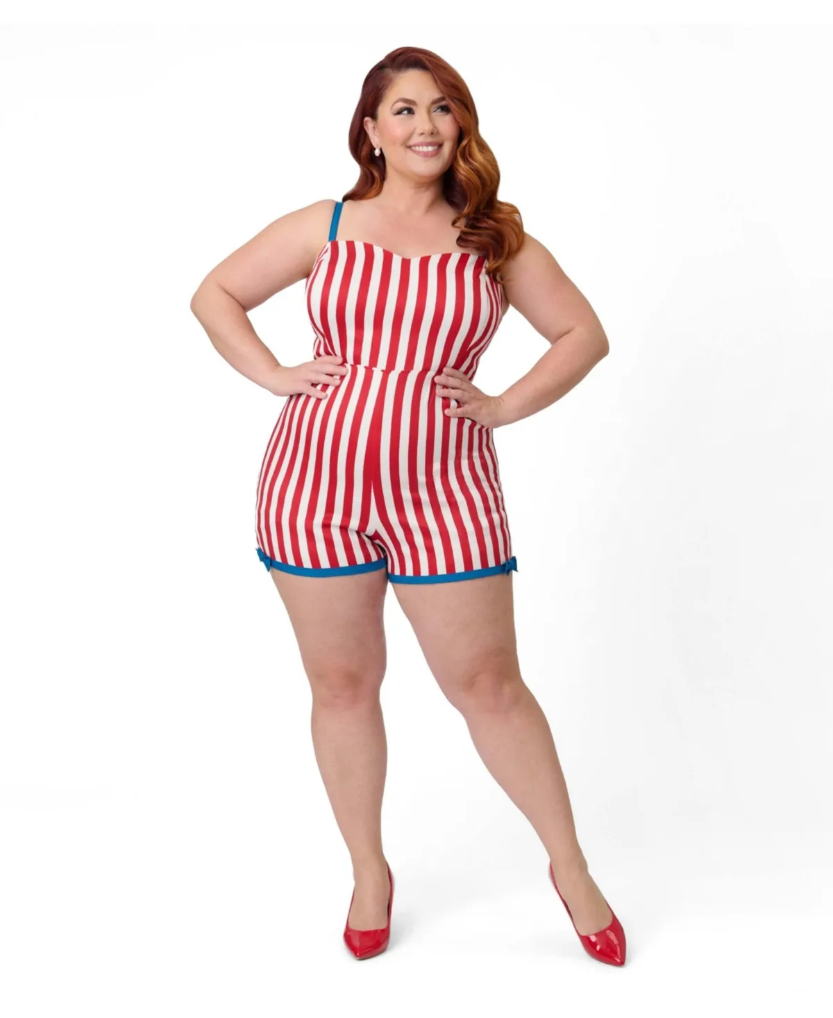 1960s Ossining Sweetheart Neckline Romper by Unique Vintage