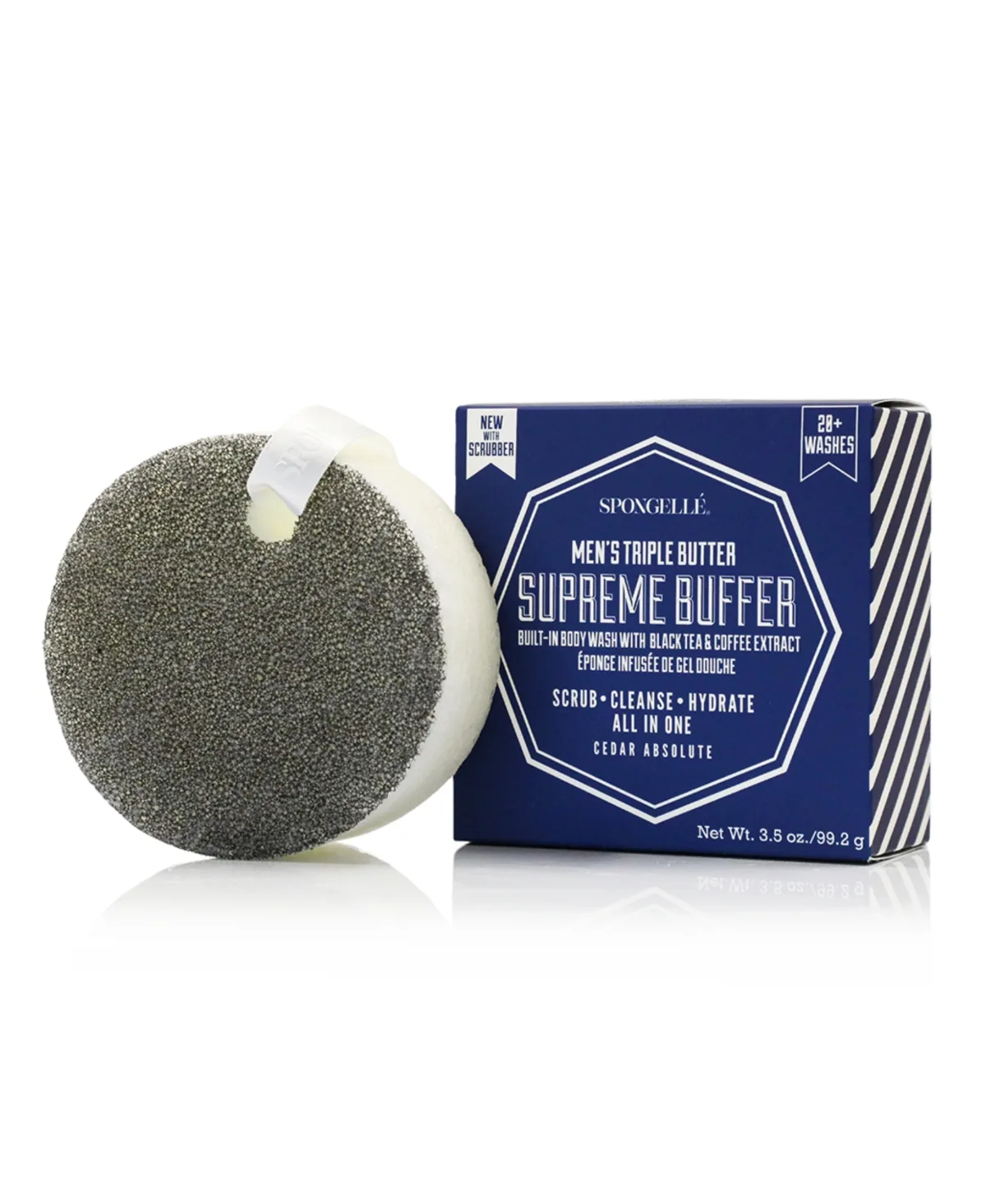 Supreme Buffer with Scrubber - Cedar Absolute 3.5Oz by Spongelle