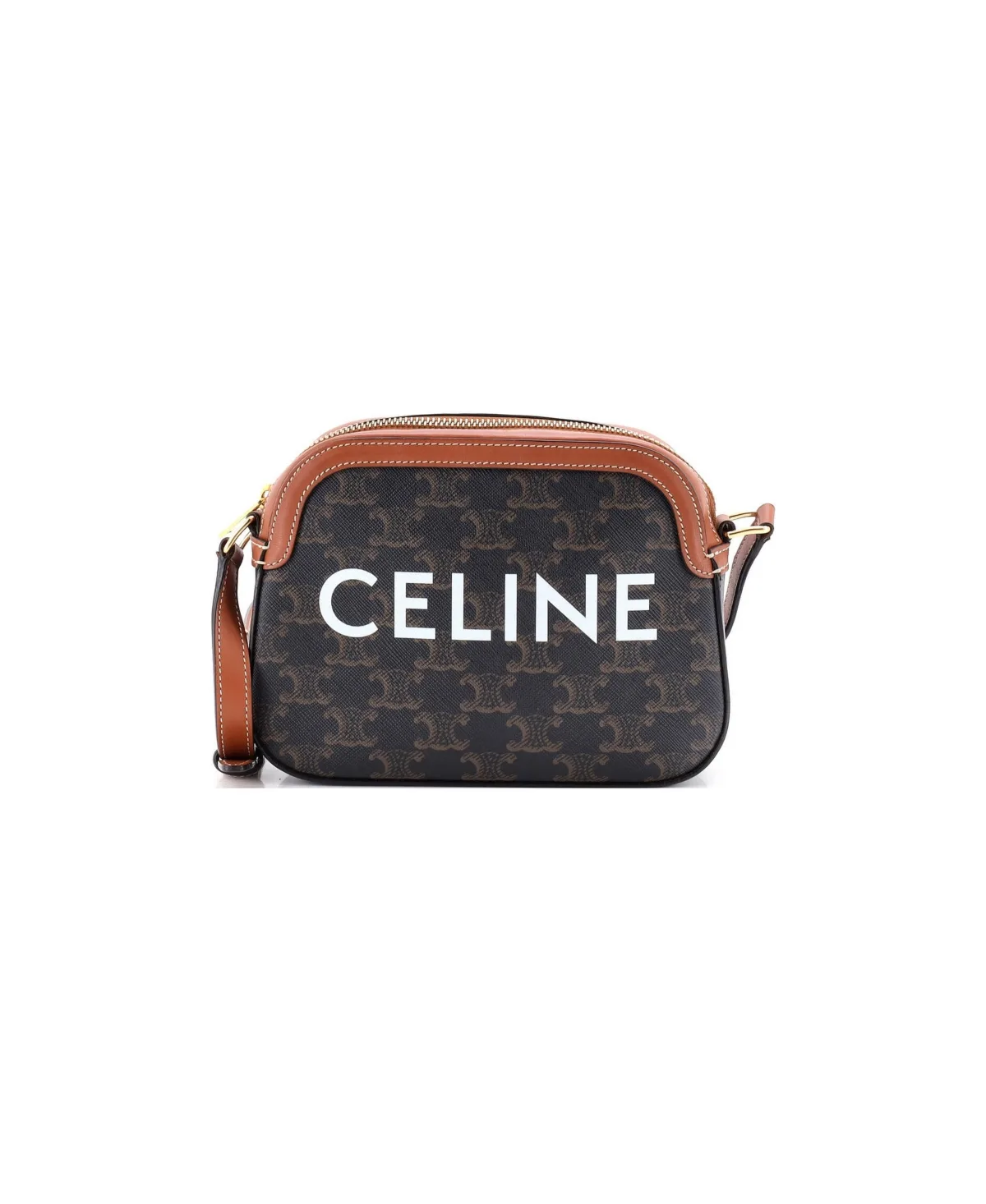 Pre-Owned Celine Small Logo Camera Bag Triomphe Coated Canvas by Celine