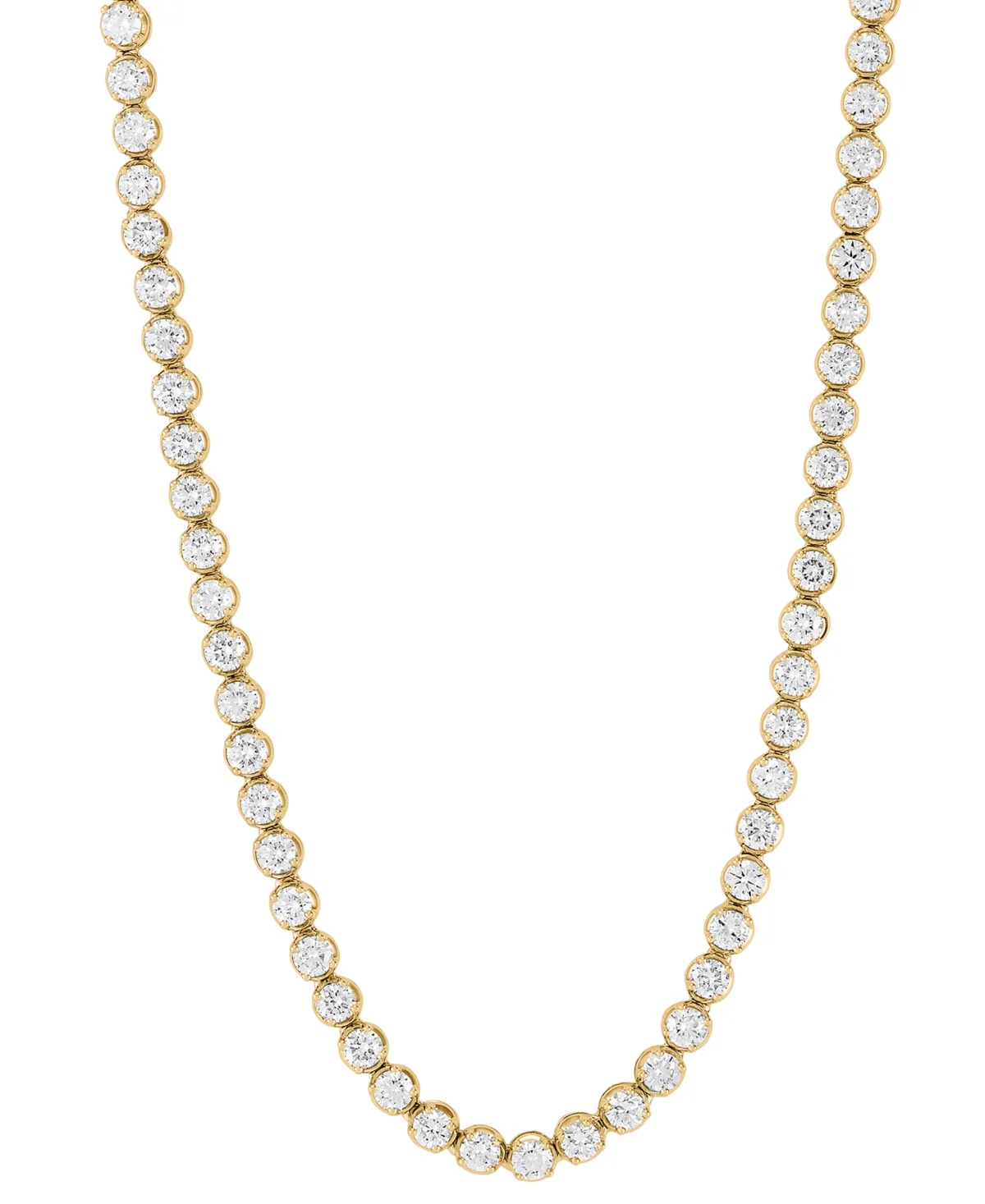 Lab Grown Diamond 18" Tennis Necklace (10 ct. t.w.) in 14k White or Yellow Gold by Macy's