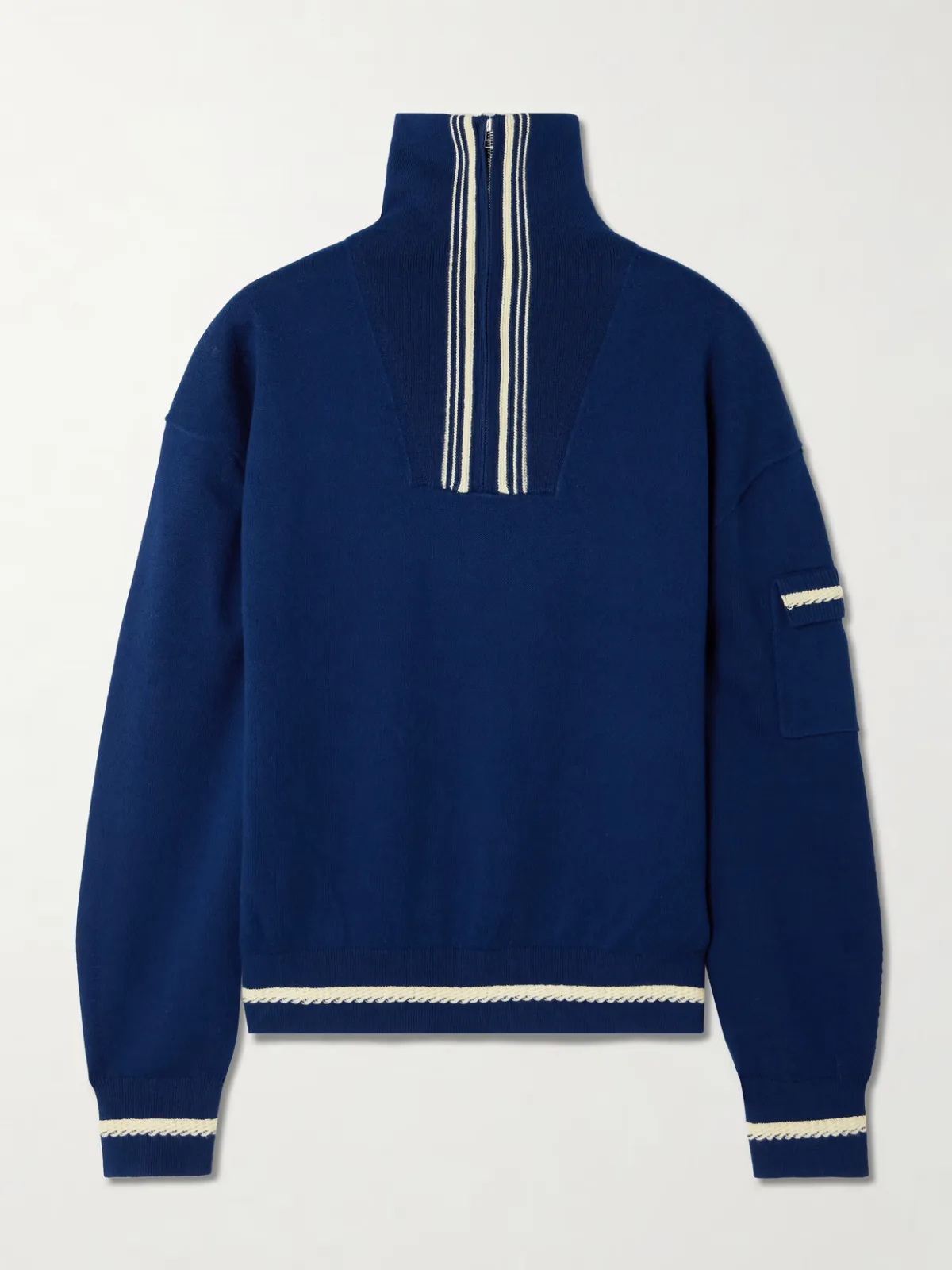 - Jib Striped Cotton And Cashmere-blend Turtleneck Sweater -