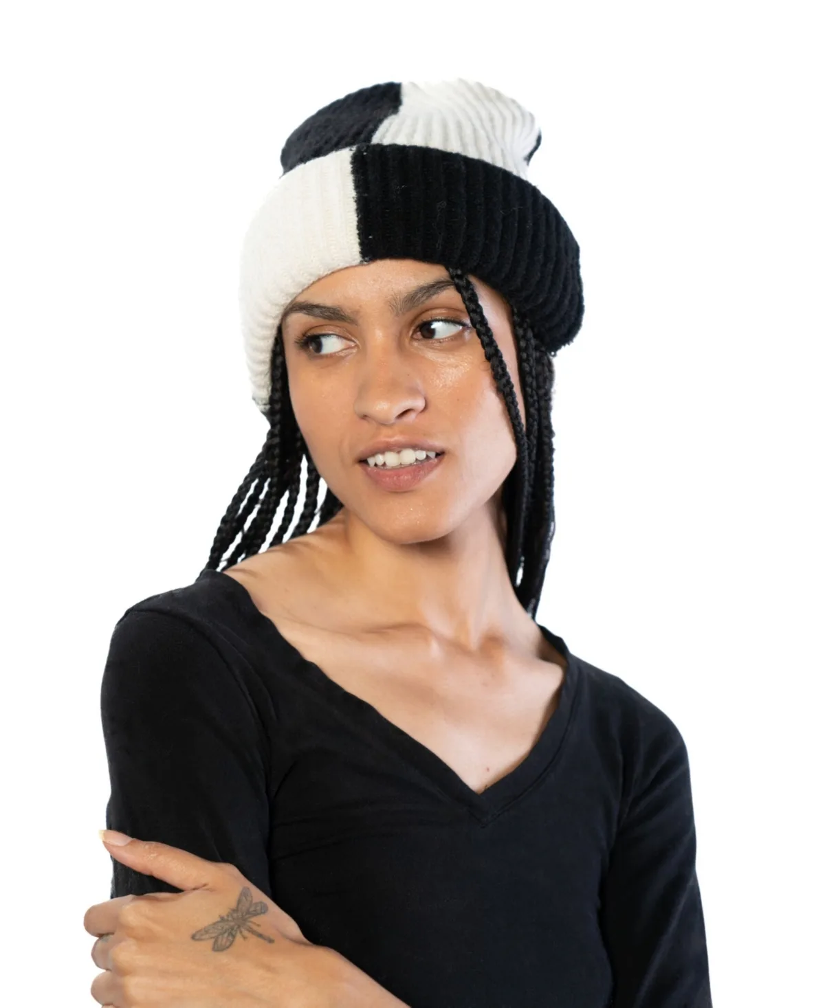 Color Block Cuff Beanie by Marcus Adler