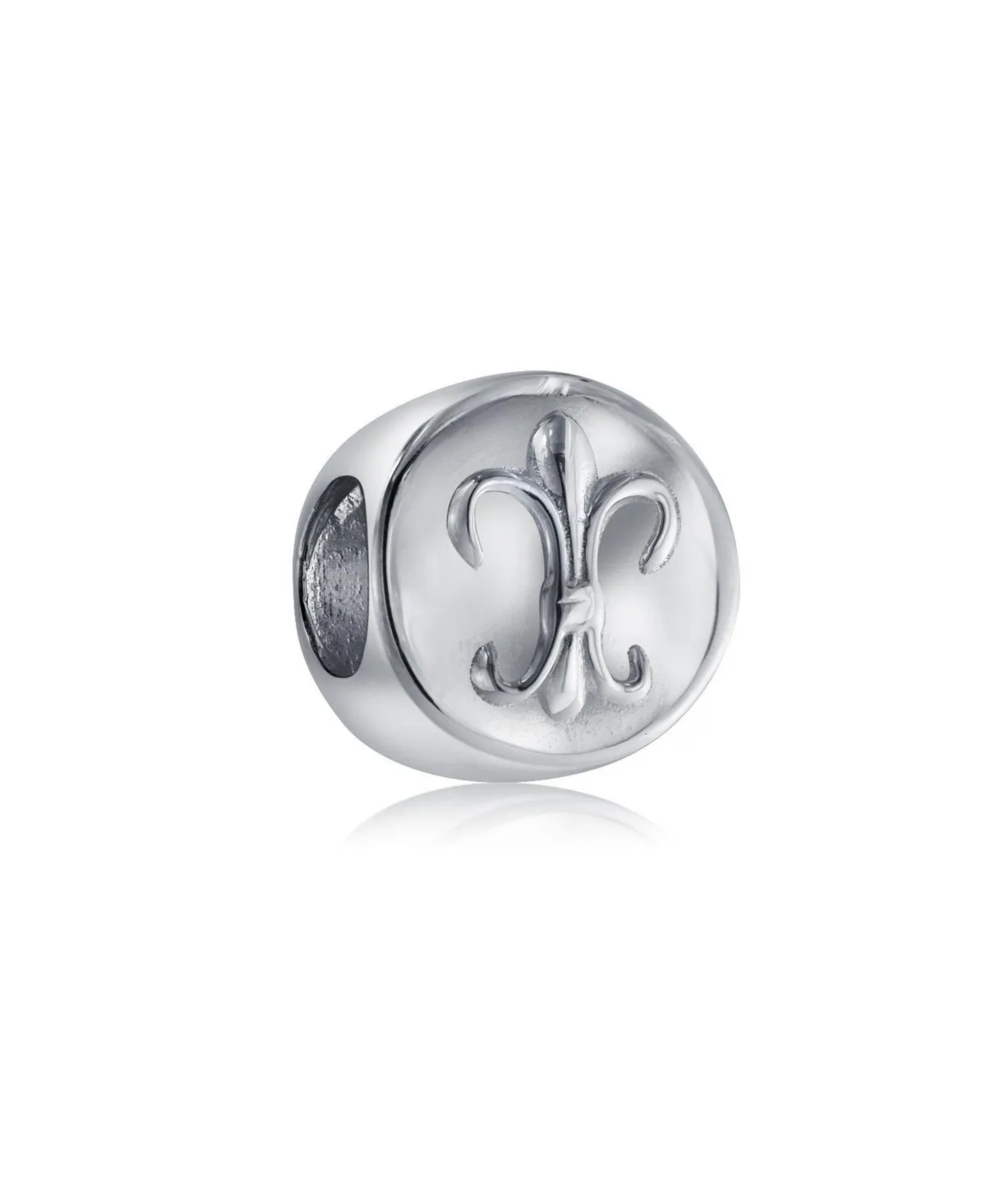 Symbolic Ornate Fleur De Lis Charm Bead for Bracelet.925 Sterling Silver by Bling Jewelry