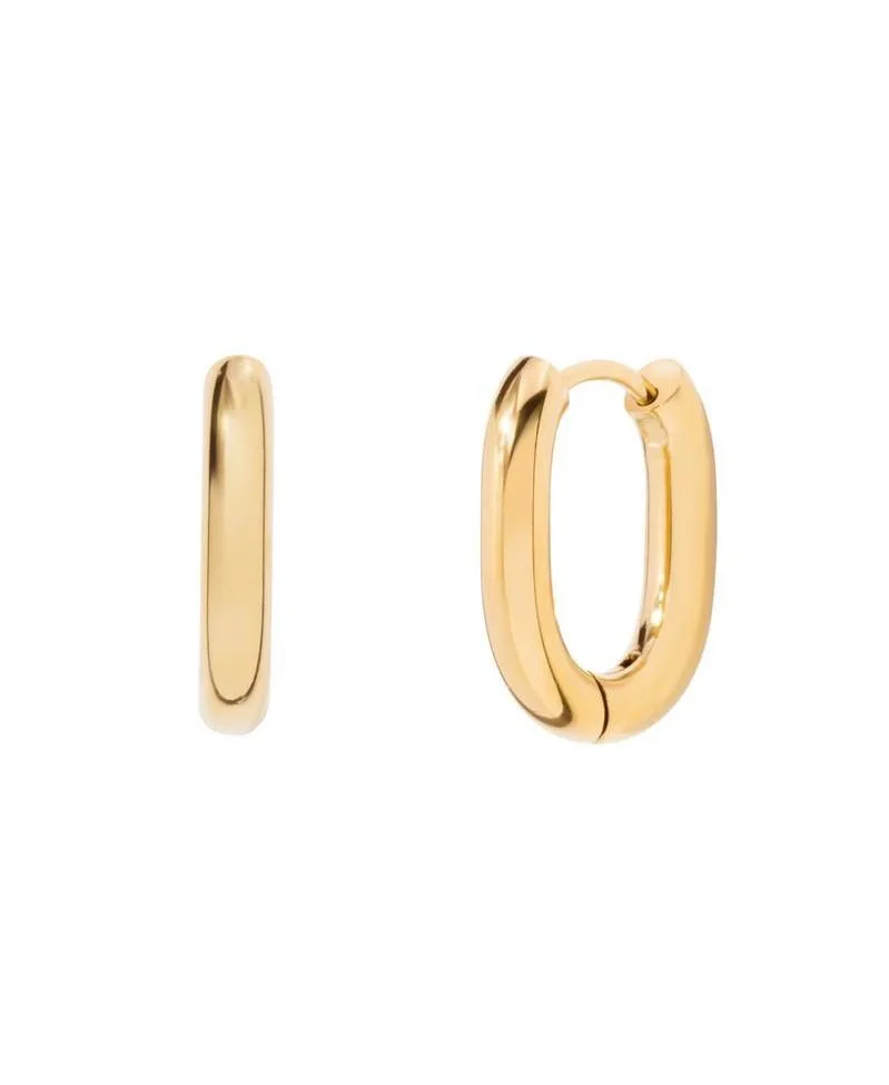 Halo Oval Hoops - 18k Gold by Sky