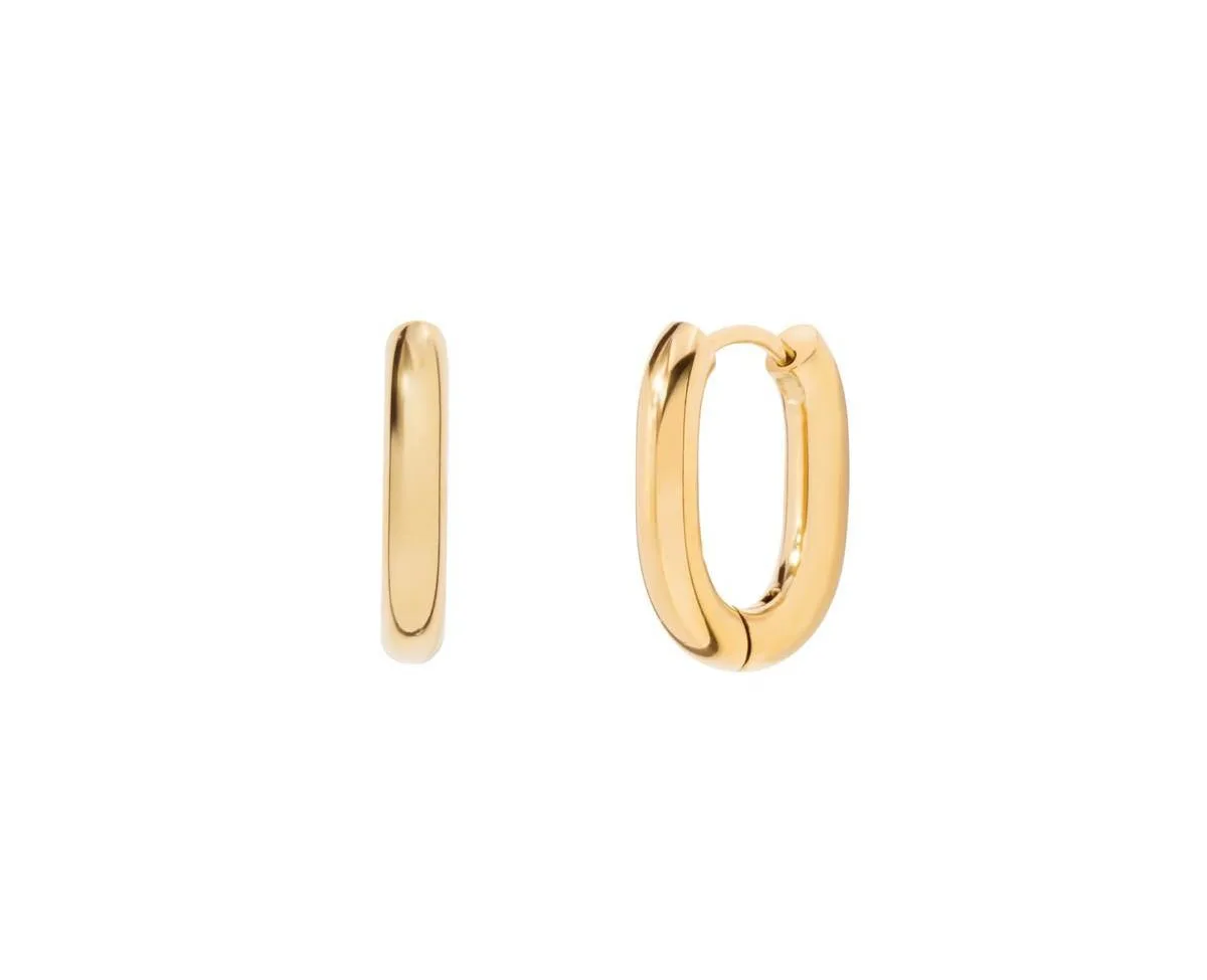 Halo Oval Hoops - 18k Gold by Sky