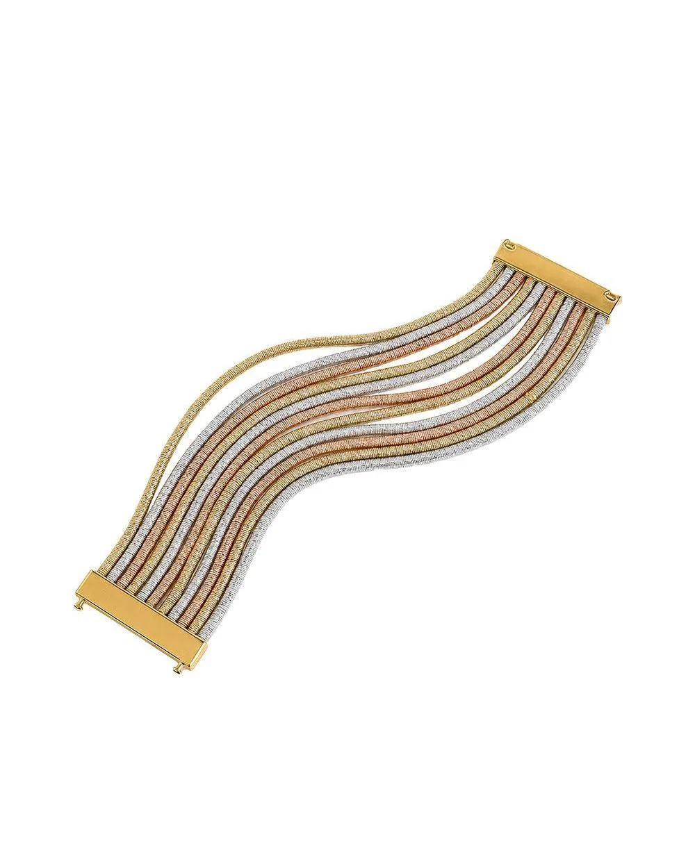 Tri-Tone Stacked Bangle Set, 3-Piece Set by Sohi
