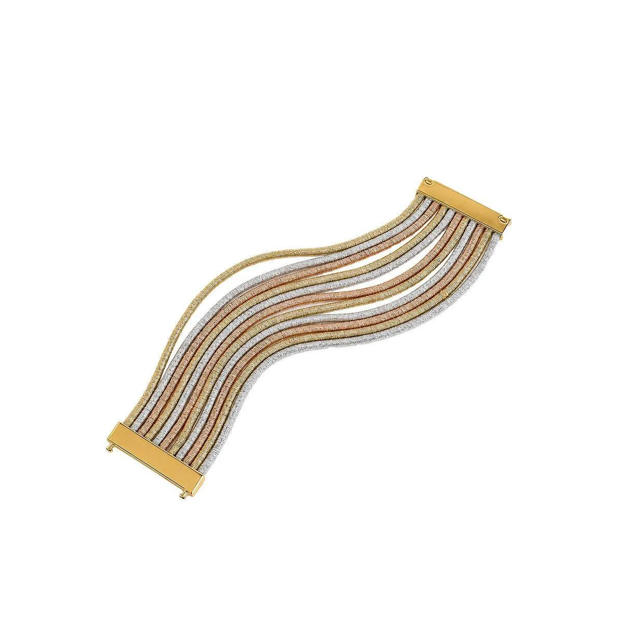 Tri-Tone Stacked Bangle Set, 3-Piece Set by Sohi