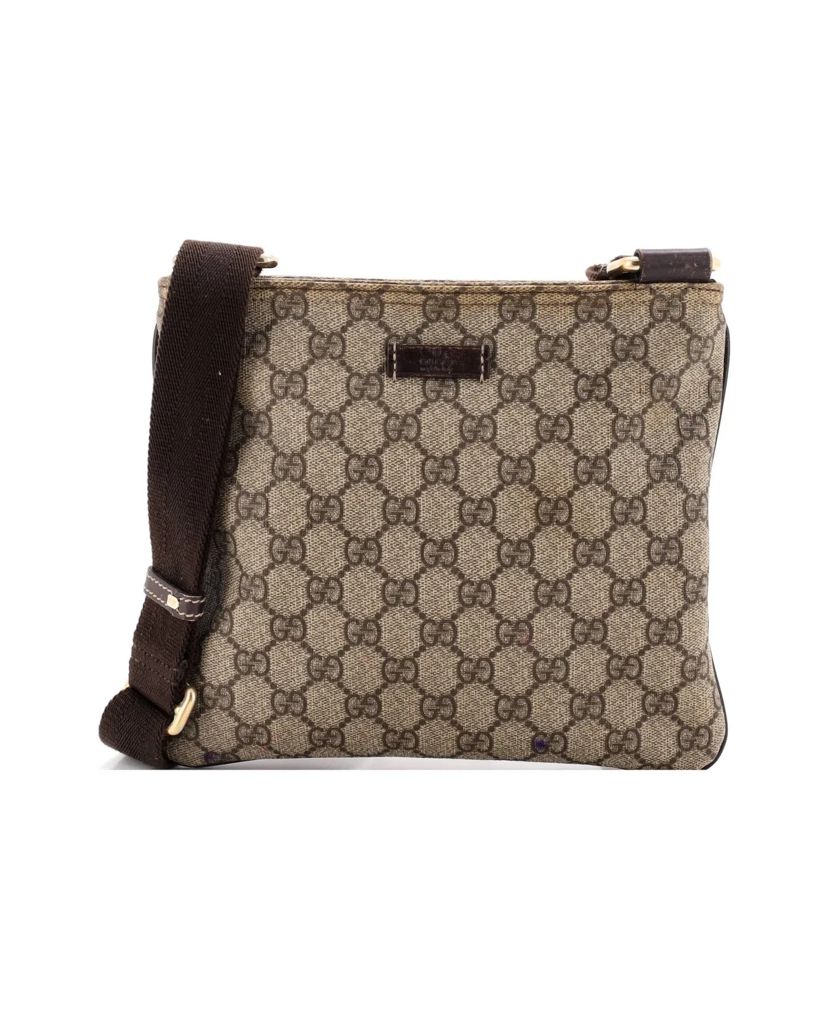 Pre-Owned Gucci Small Zip Top Messenger Bag GG Coated Canvas by Gucci