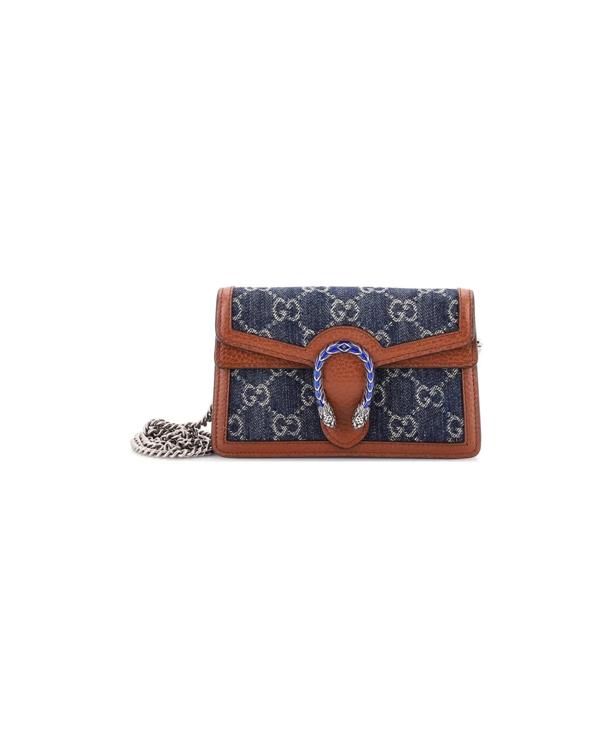 Pre-Owned Gucci Super Mini Dionysus Bag Gg Denim by Gucci