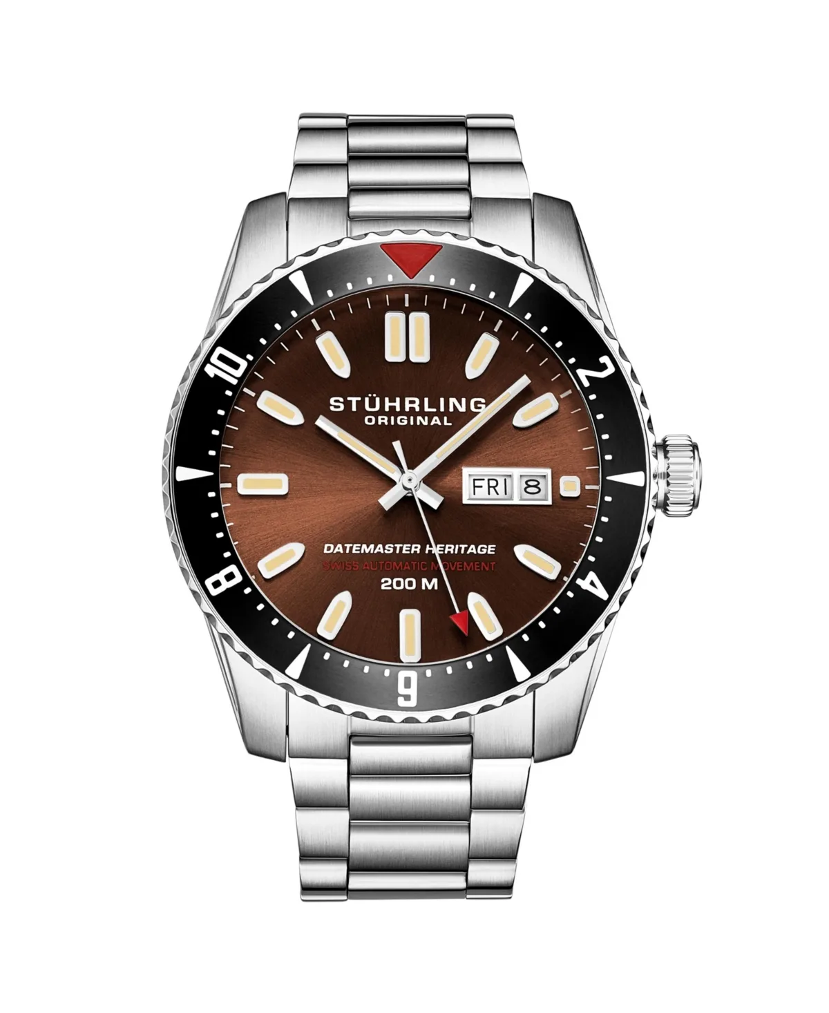 Aquadiver Stainless Steel, Brown Dial, 51mm Round Watch by Stuhrling