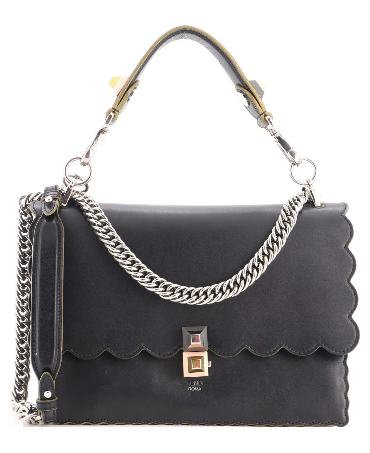 Pre-Owned Medium Kan I Bag Leather by FENDI